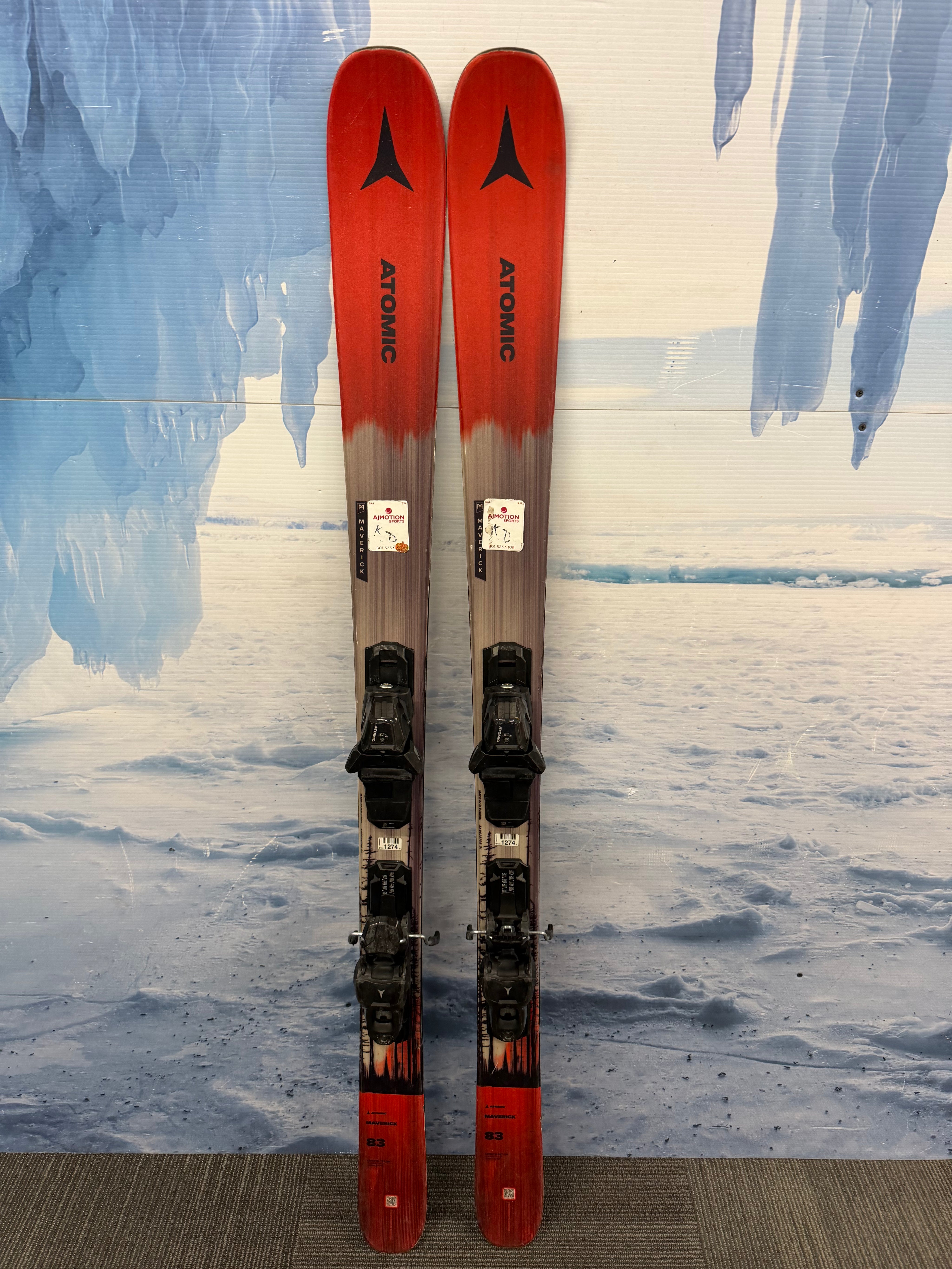 Used Atomic Maverick 83 R 157cm Skis w/Atomic M10 Bindings