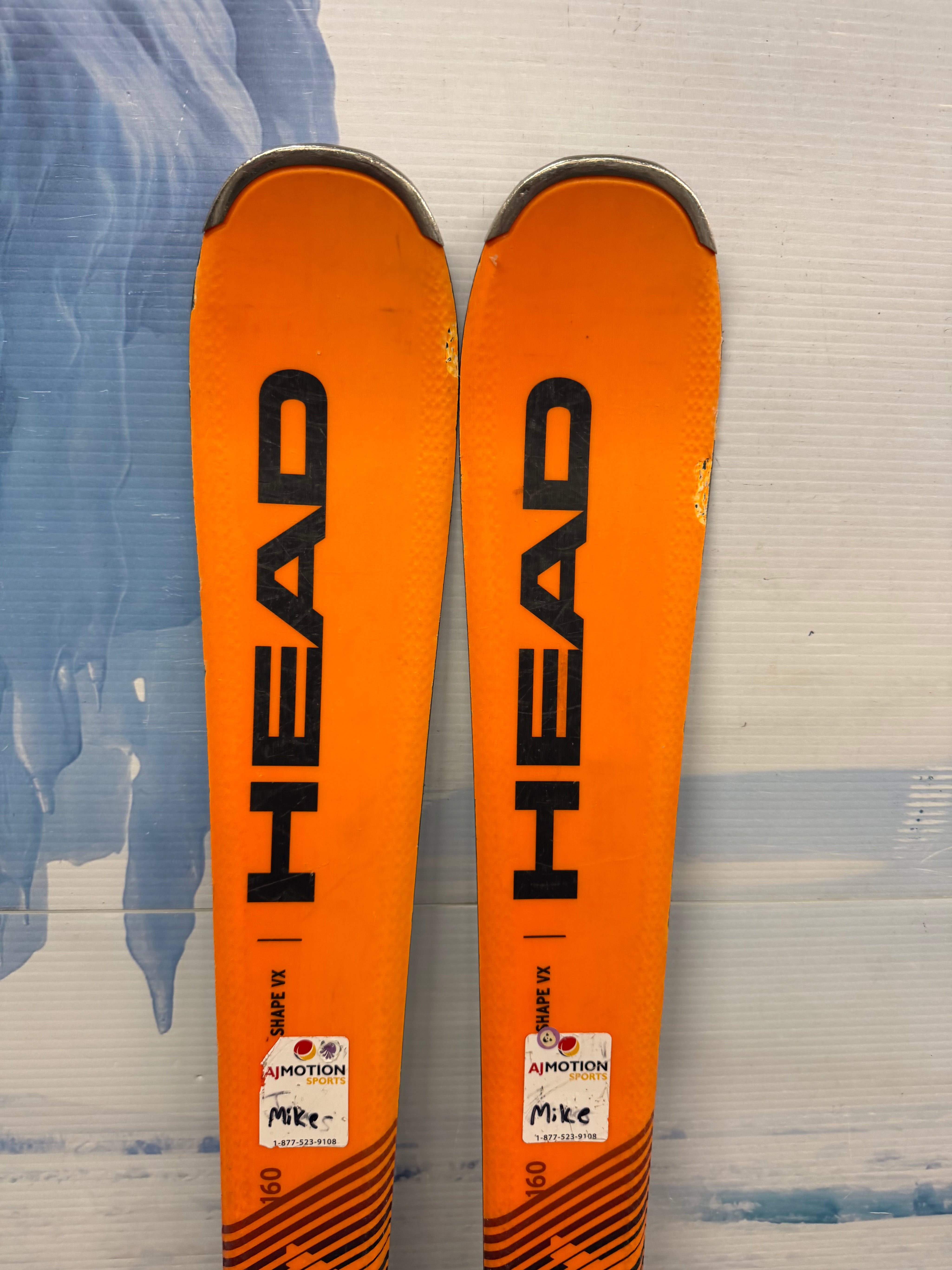 Used Shape Head VX R Track 160cm Skis w/ Tyrolia SP10 Bindings