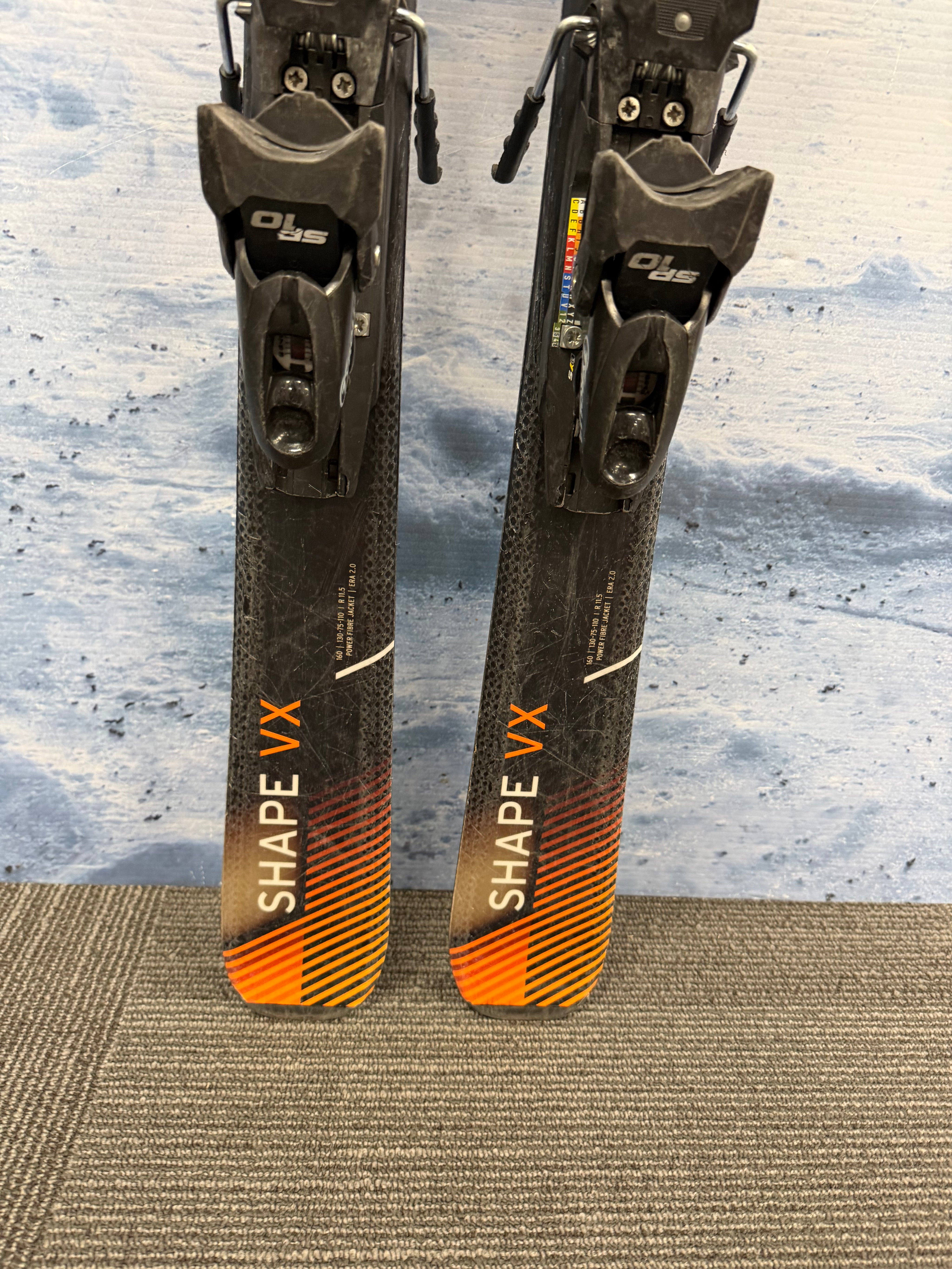 Used Shape Head VX R Track 160cm Skis w/ Tyrolia SP10 Bindings