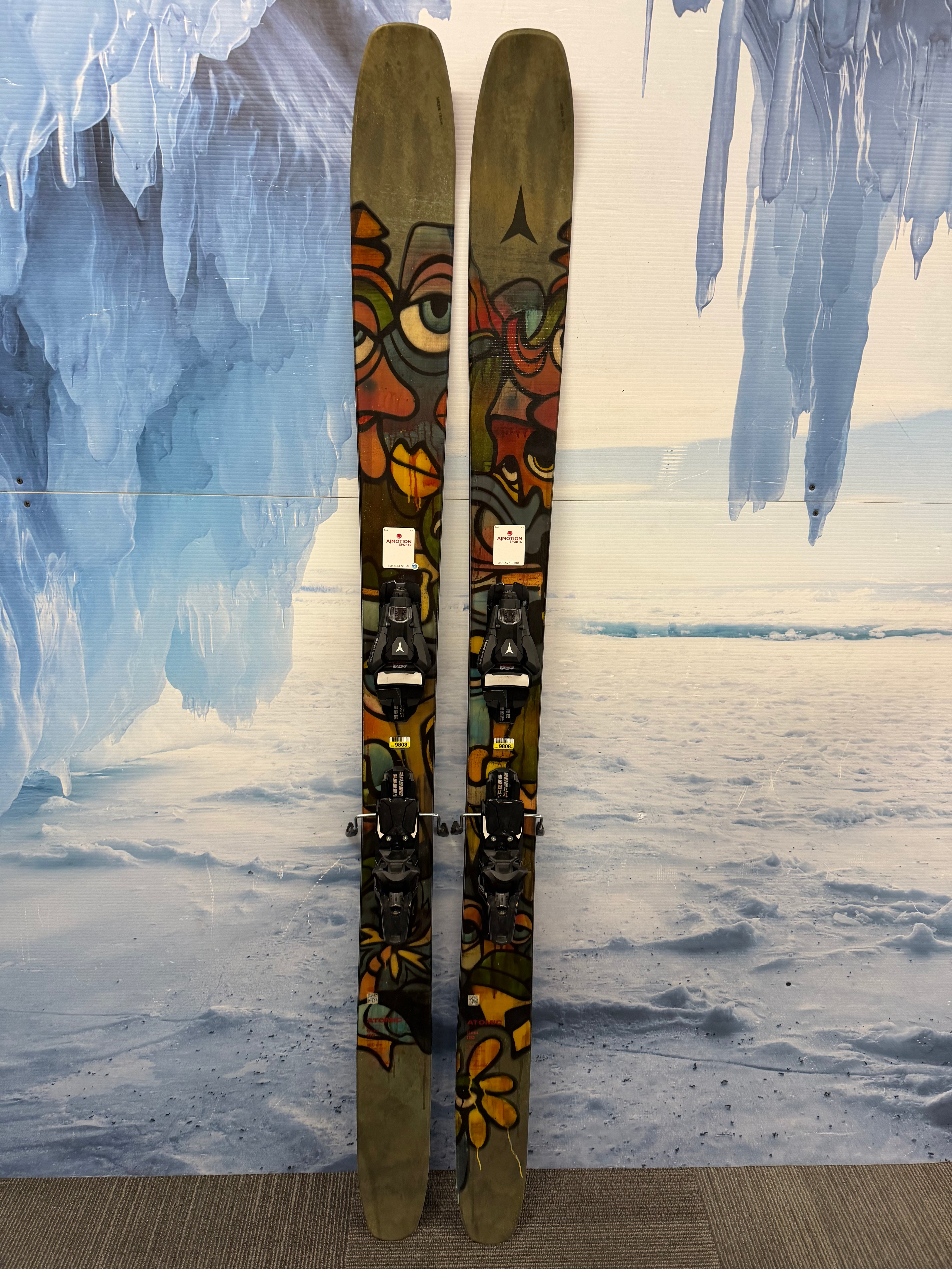 Lightly Used Atomic Bent 110 180cm Skis w/ Atomic Strive 13 Demo Bindings