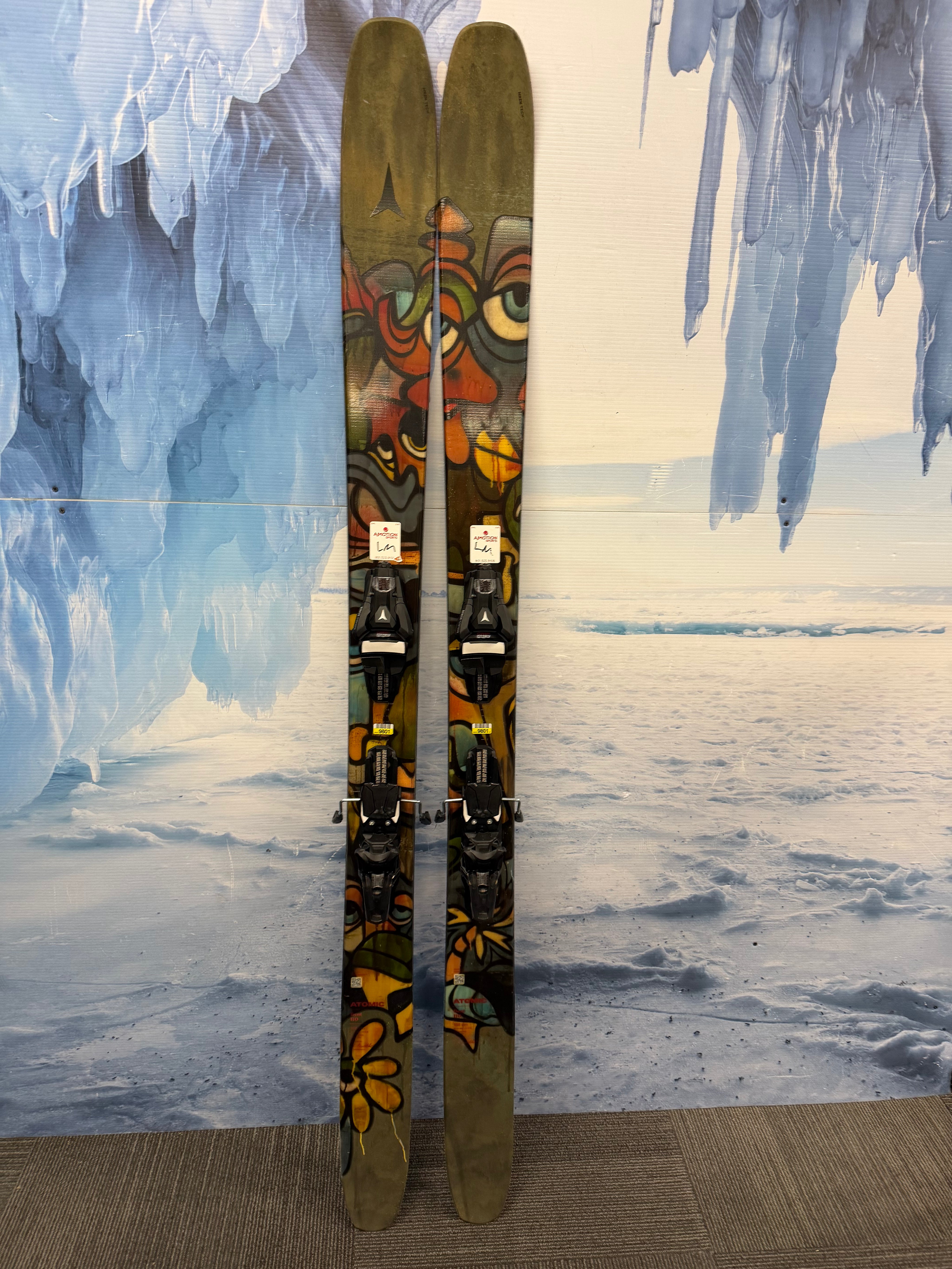 Lightly Used Atomic Bent 110 188cm Skis w/ Atomic Strive 13 Demo Bindings