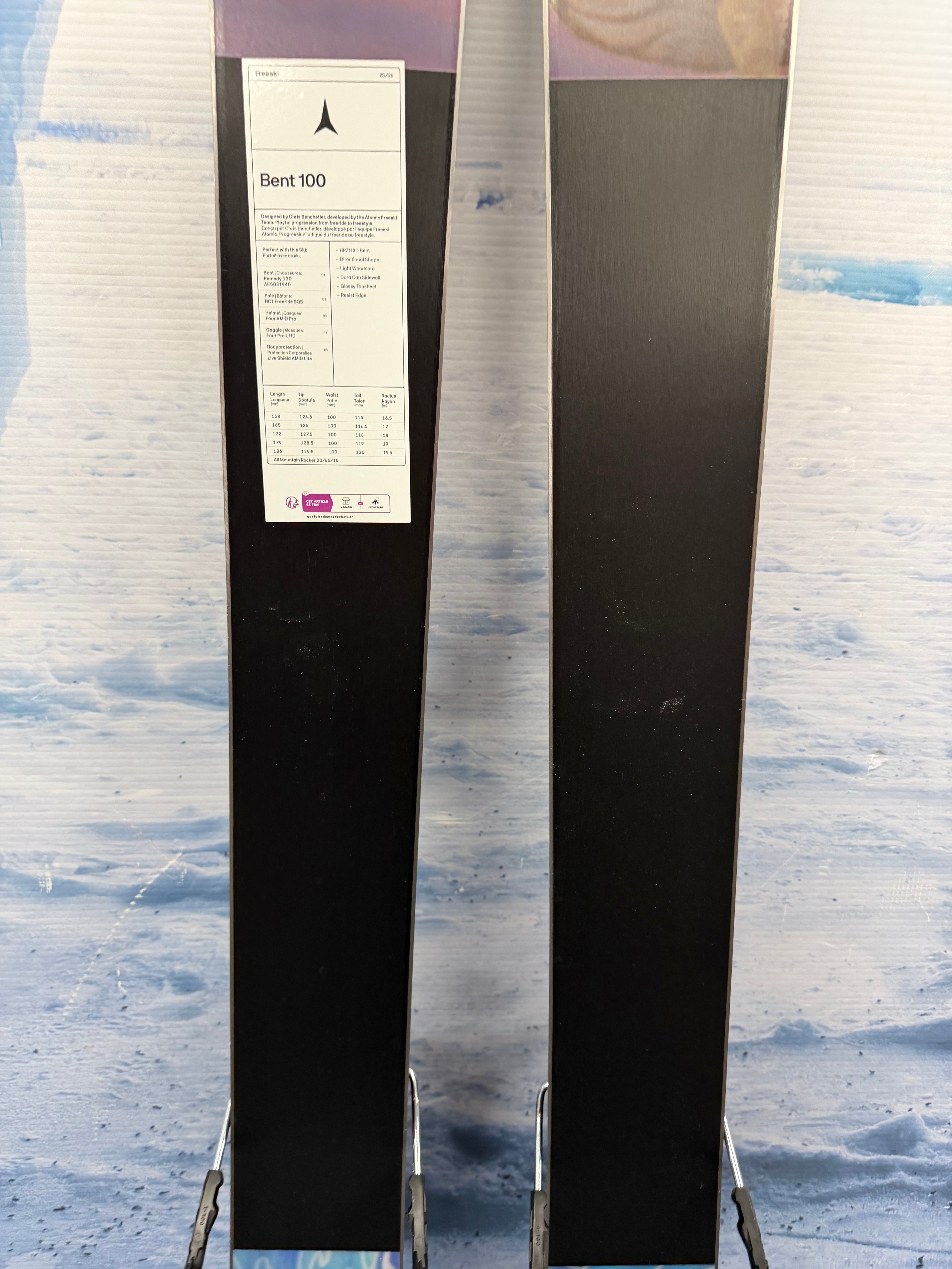 Lightly Used Atomic Bent 100 158cm Skis w/ Atomic Strive 11 Demo Bindings