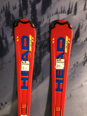 Used Head Supershape 137cm Jr Skis w/ Head LRX 7.5 Demo Binding