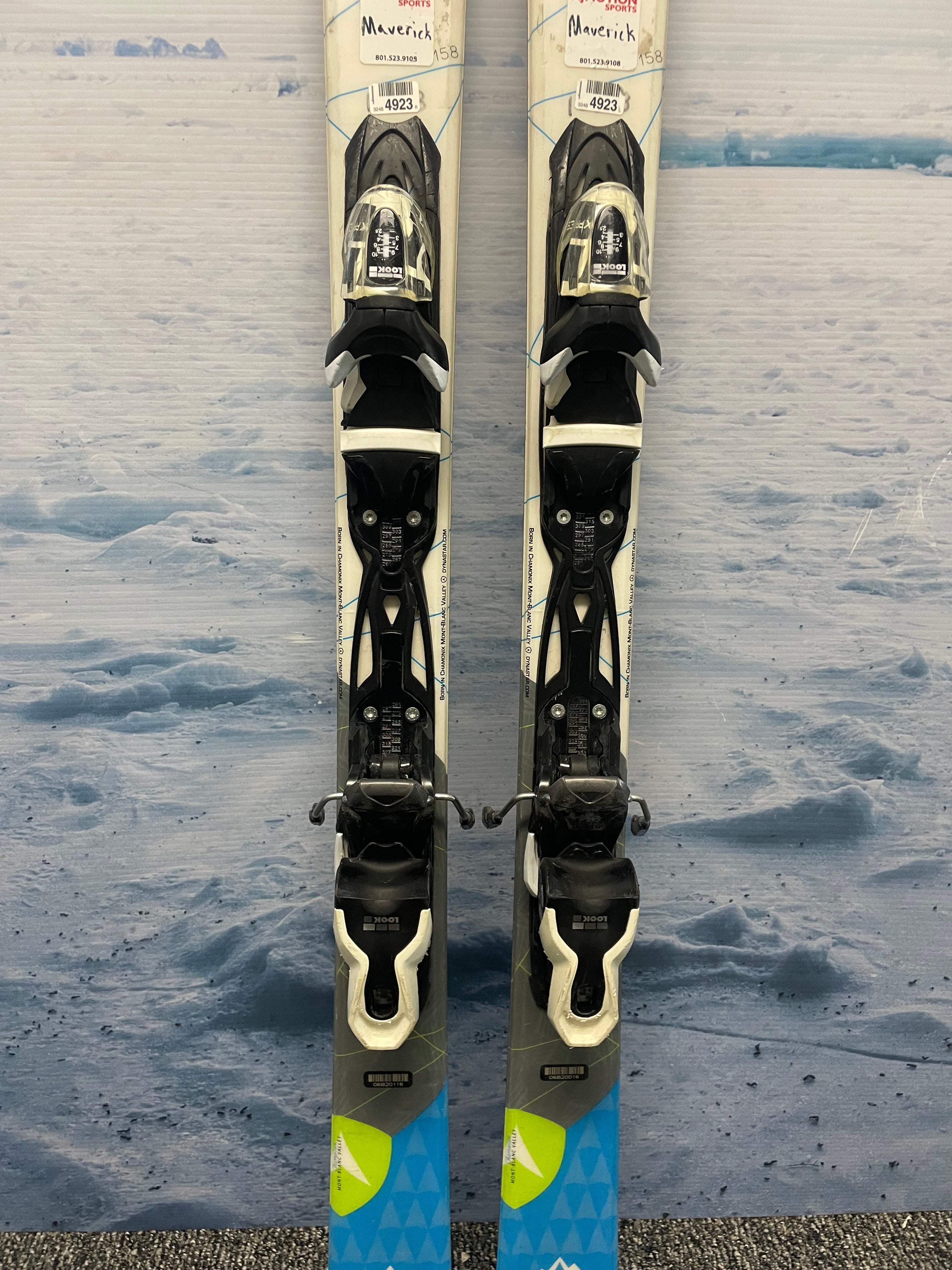 Used 2017 Dynastar Powertrack 4x4 158Cm Skis w/ Look Xpress 10 Adjustable Bindings