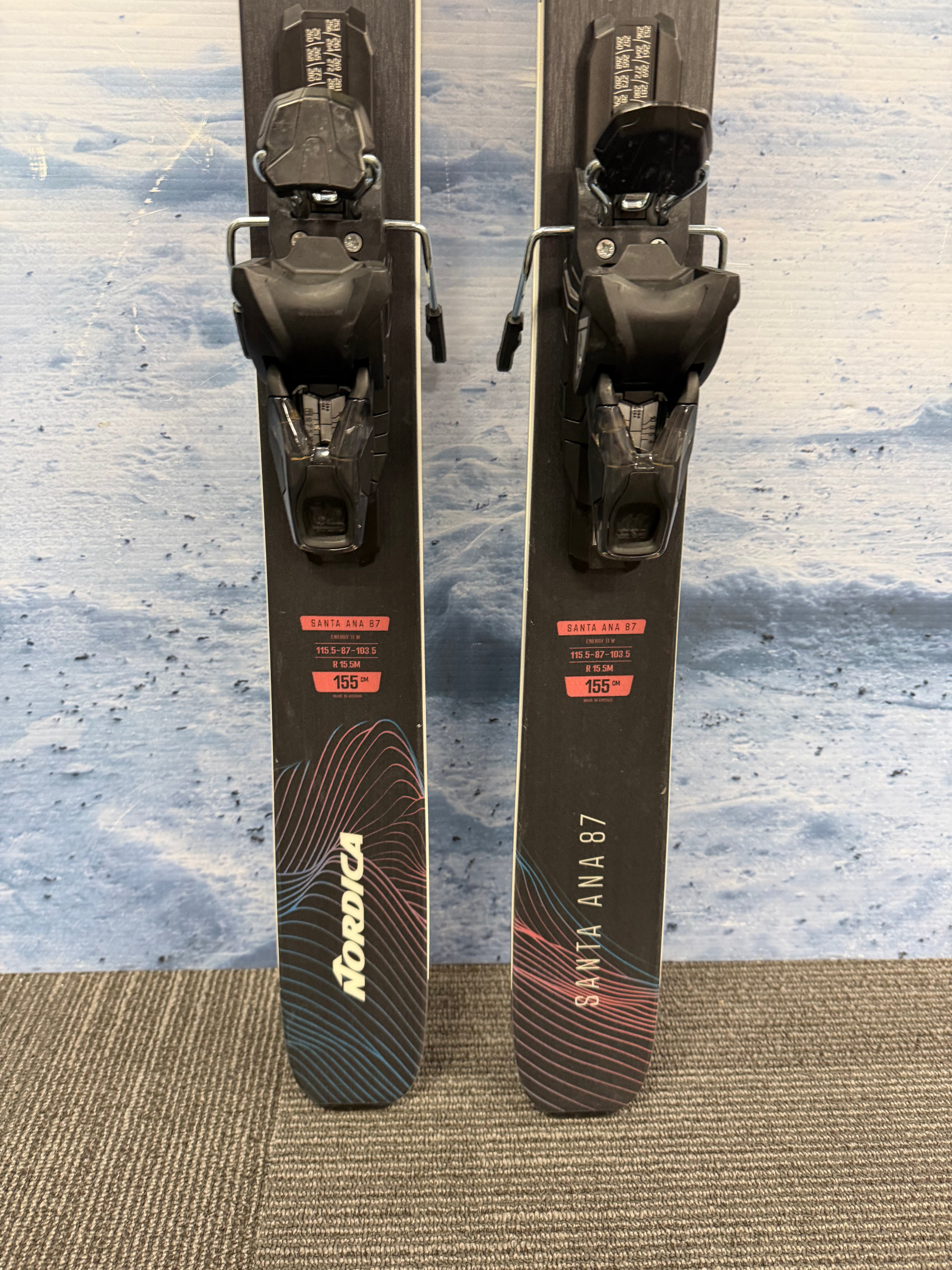 Lightly Used Nordica Santa Ana 87 155cm Skis w/ Atomic Strive 11 Bindings 2026