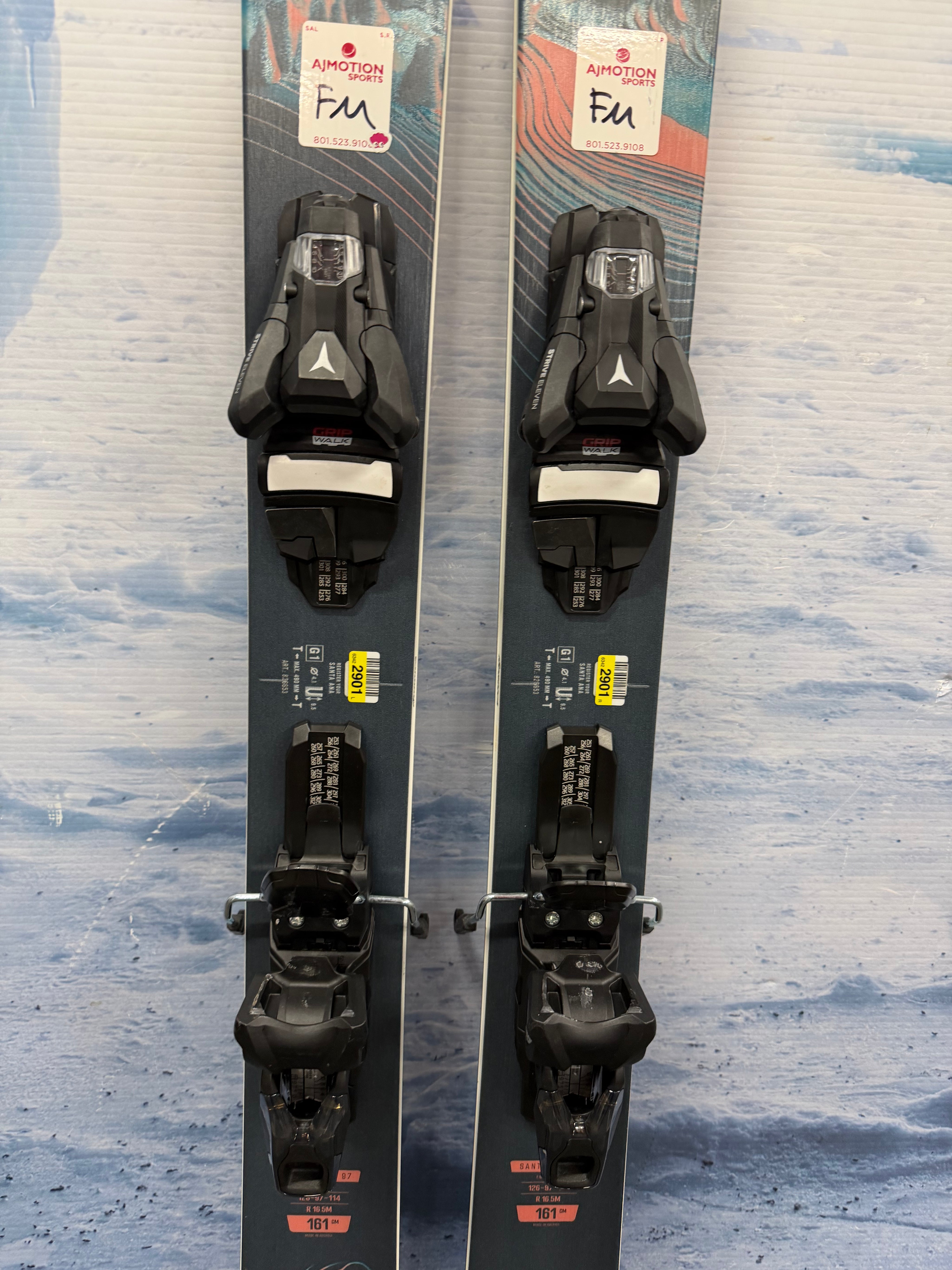Lightly Used Nordica Santa Ana 97 161cm Skis w/ Atomic Strive 11 Bindings