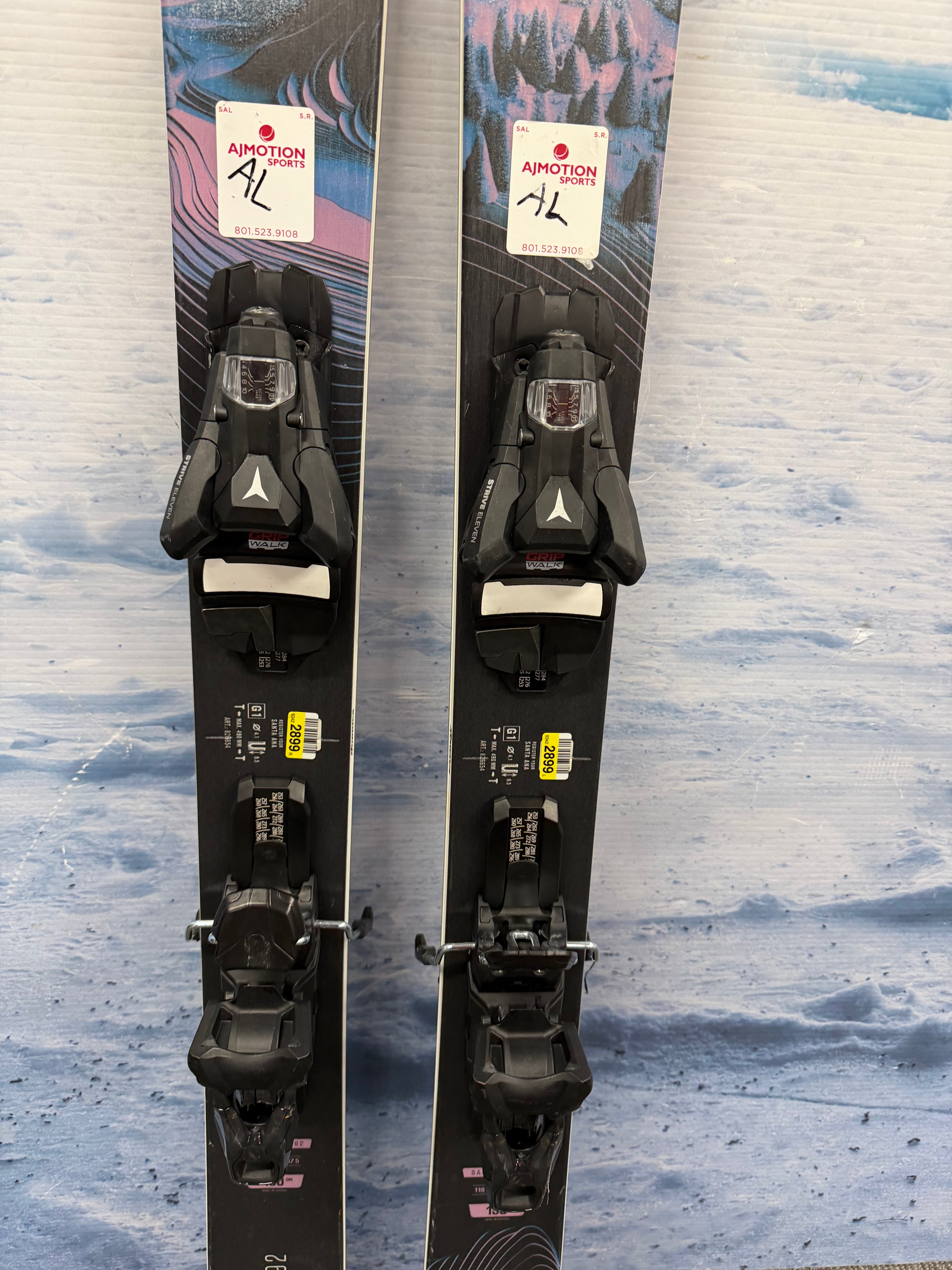 Lightly Used Nordica Santa Ana 92 150cm Skis w/ Atomic Strive 11 Bindings