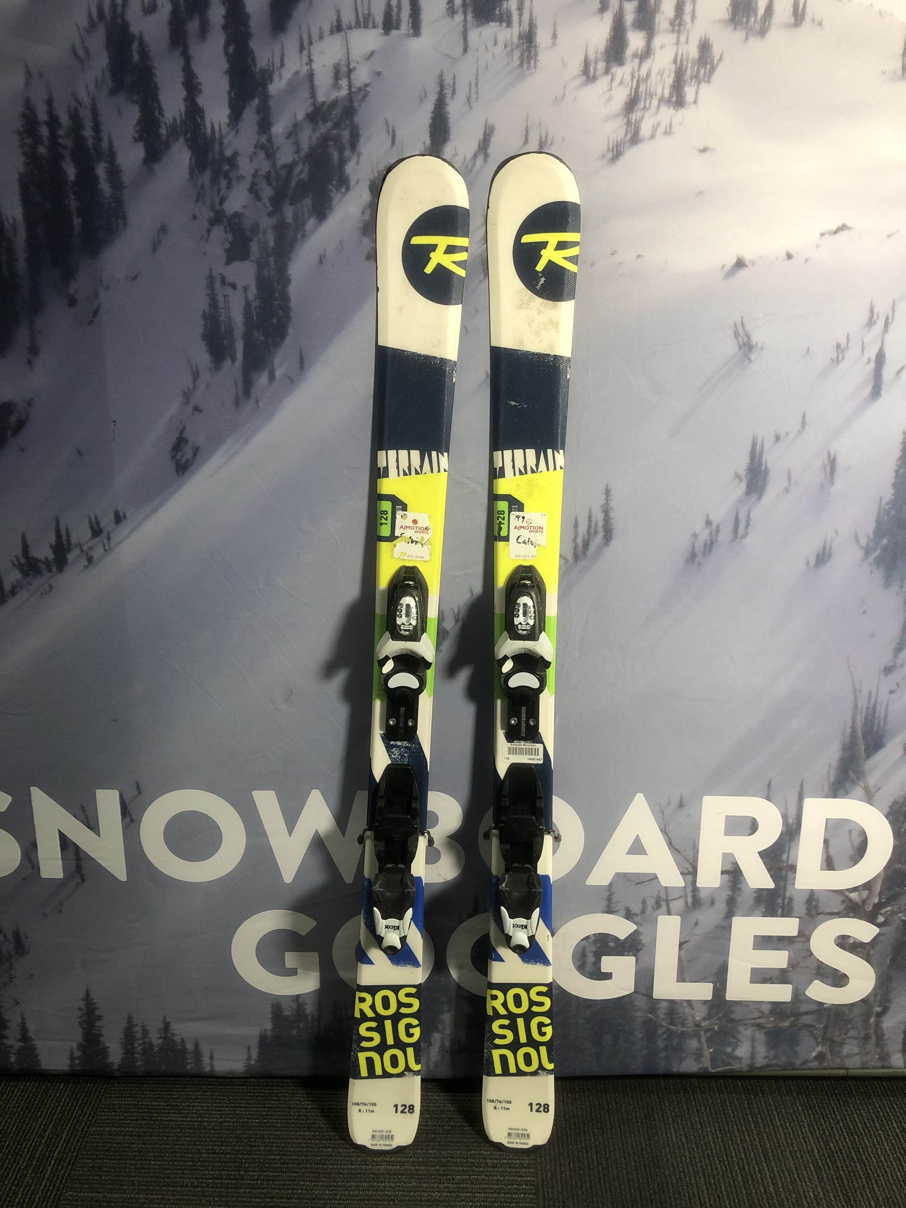 Used Kids Rossignol Terrain 128cm Skis w/ Look KidX Binding