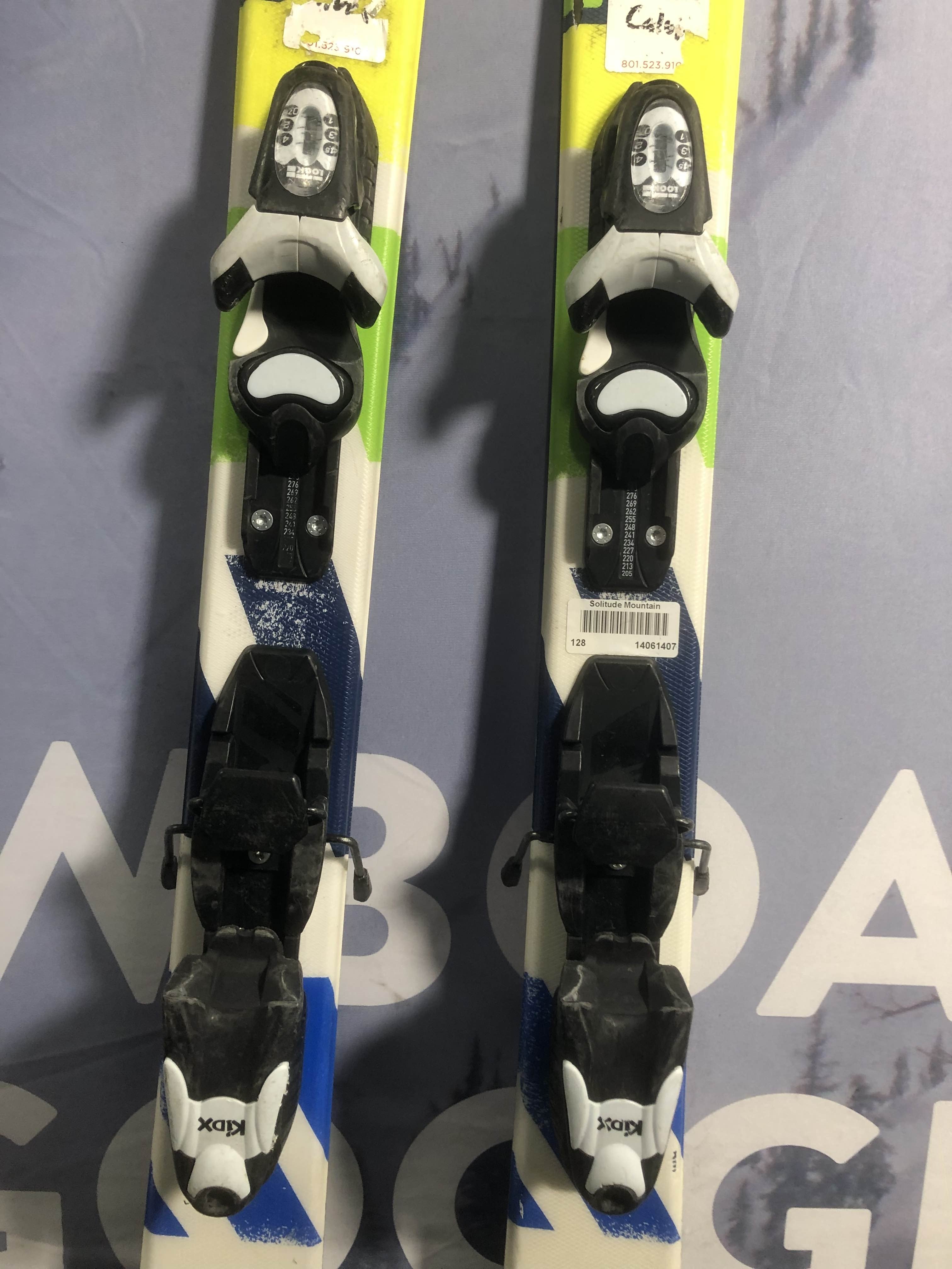 Used Kids Rossignol Terrain 128cm Skis w/ Look KidX Binding