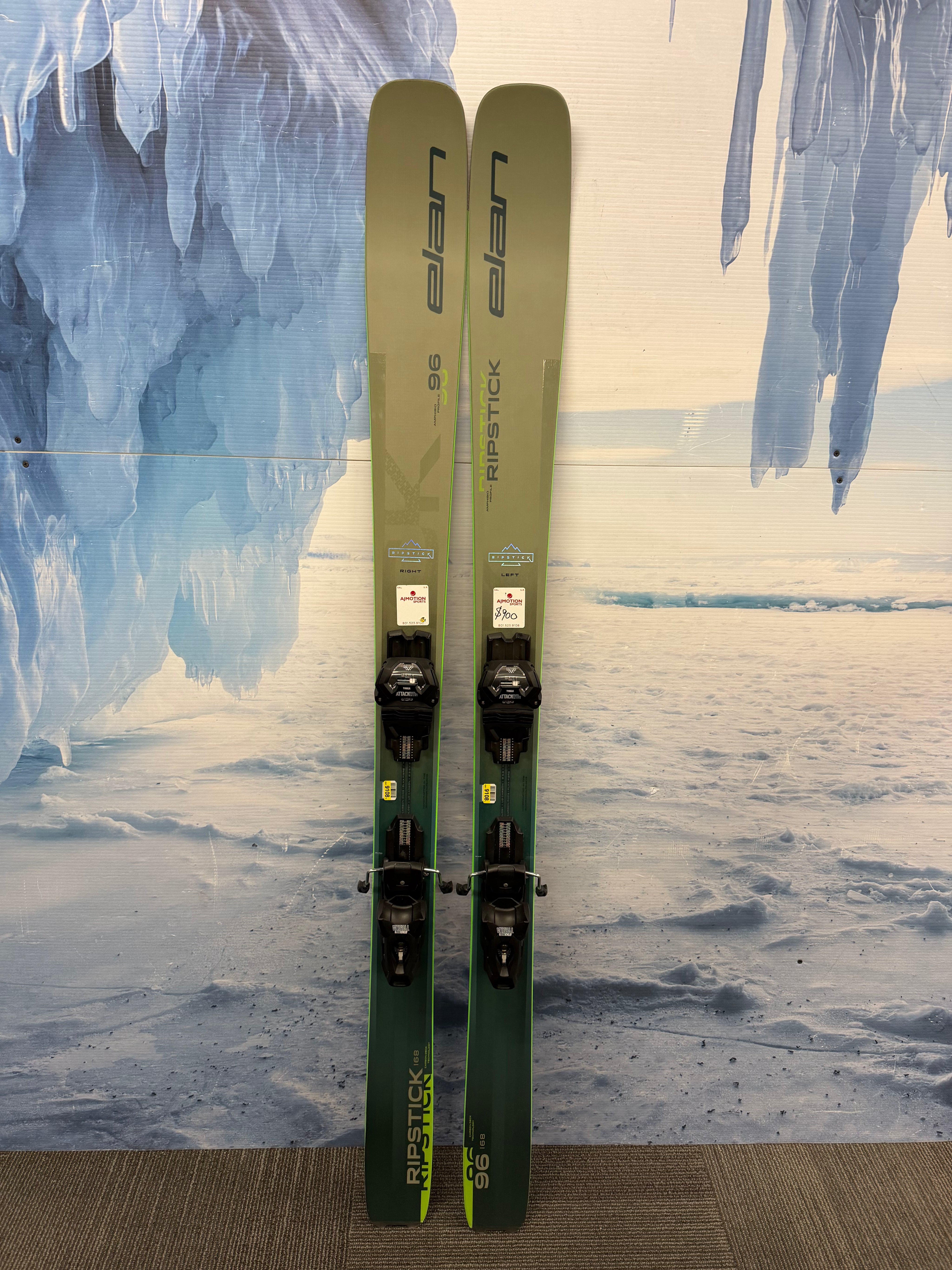 Used Elan Ripstick 96 168cm Skis w/ Tyrolia Attack 11 Bindings