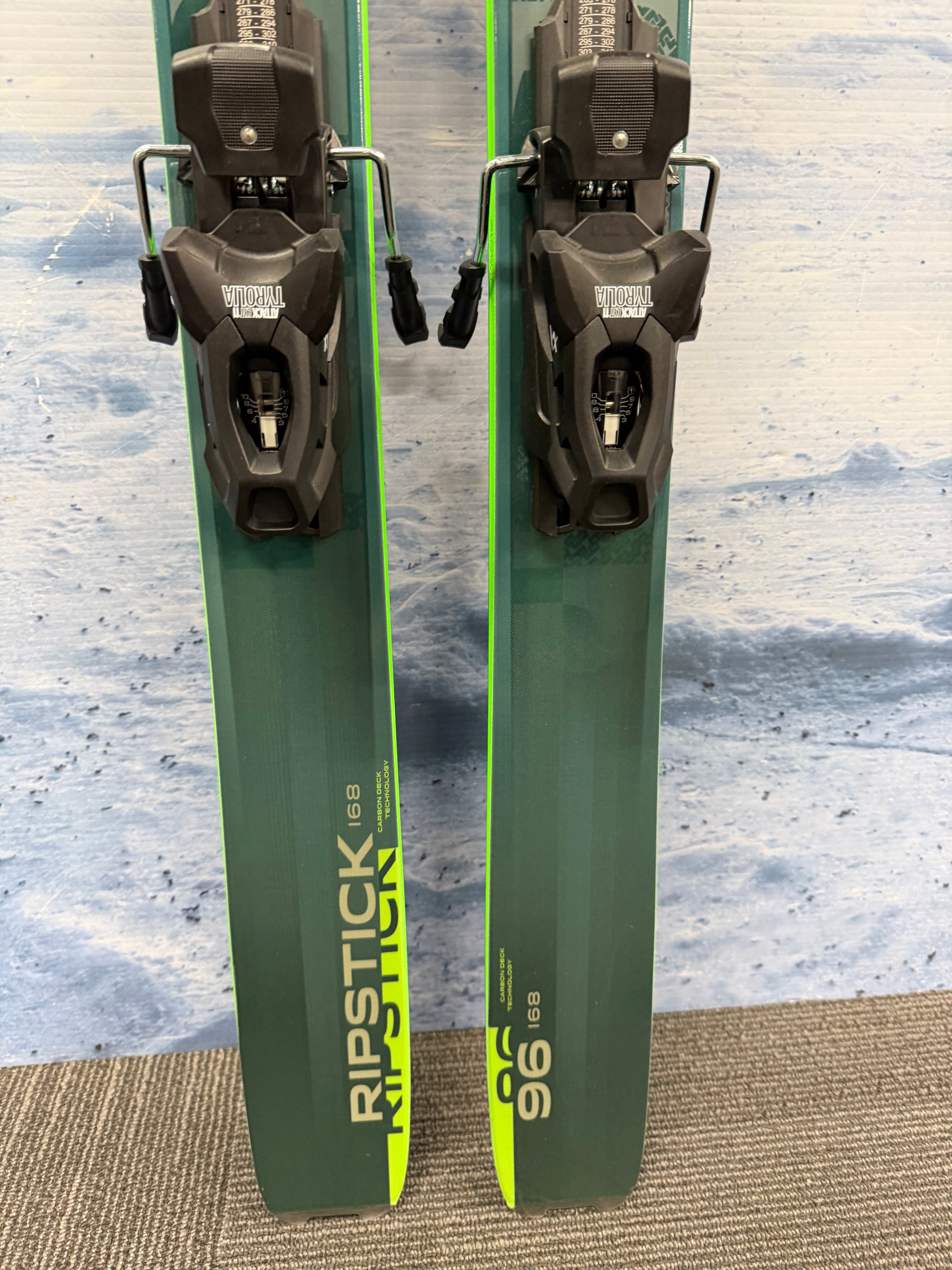 Used Elan Ripstick 96 168cm Skis w/ Tyrolia Attack 11 Bindings