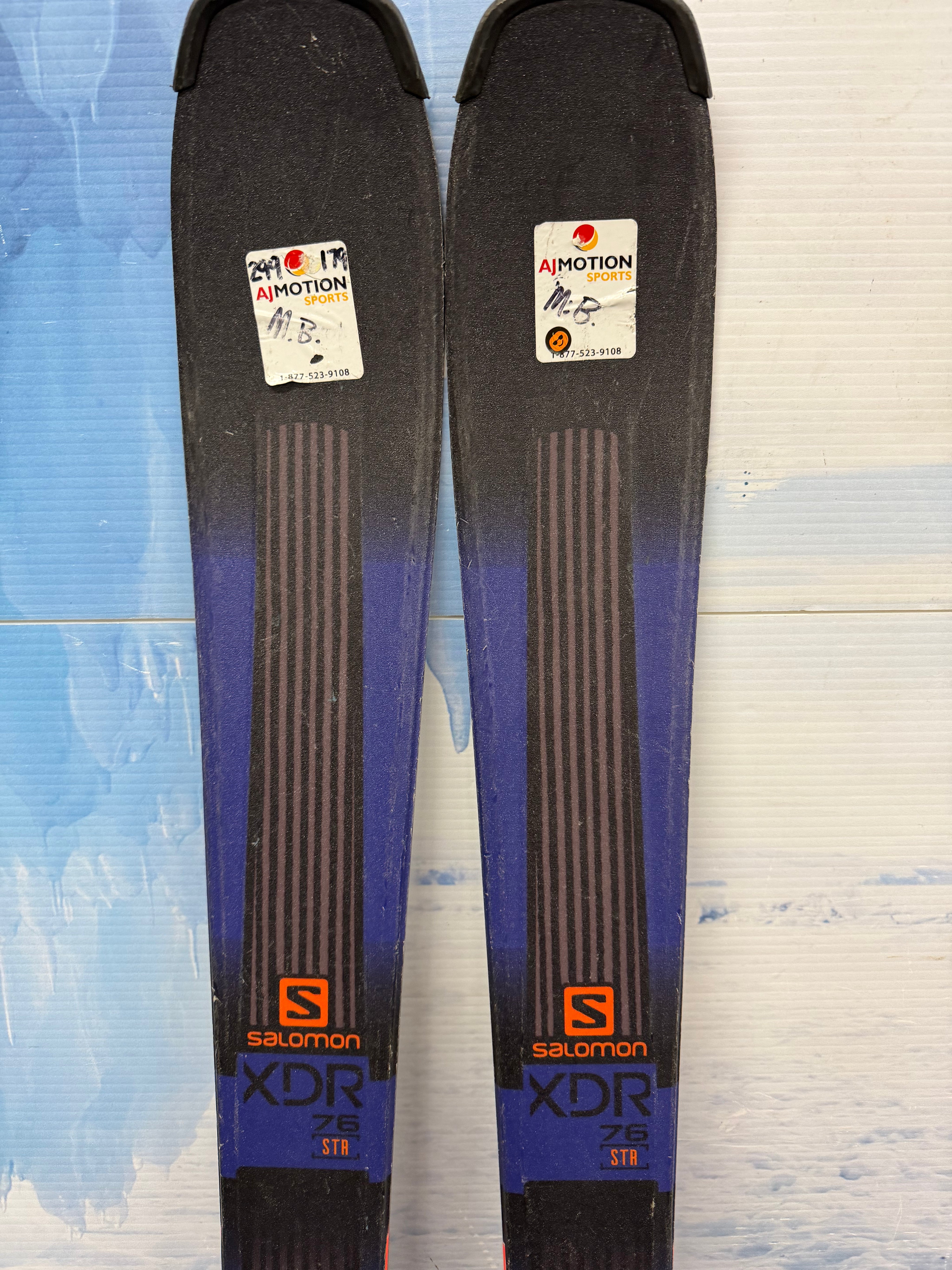 Used Salomon XDR 76 150cm Skis w/ Salomon Lithium 10 Bindings