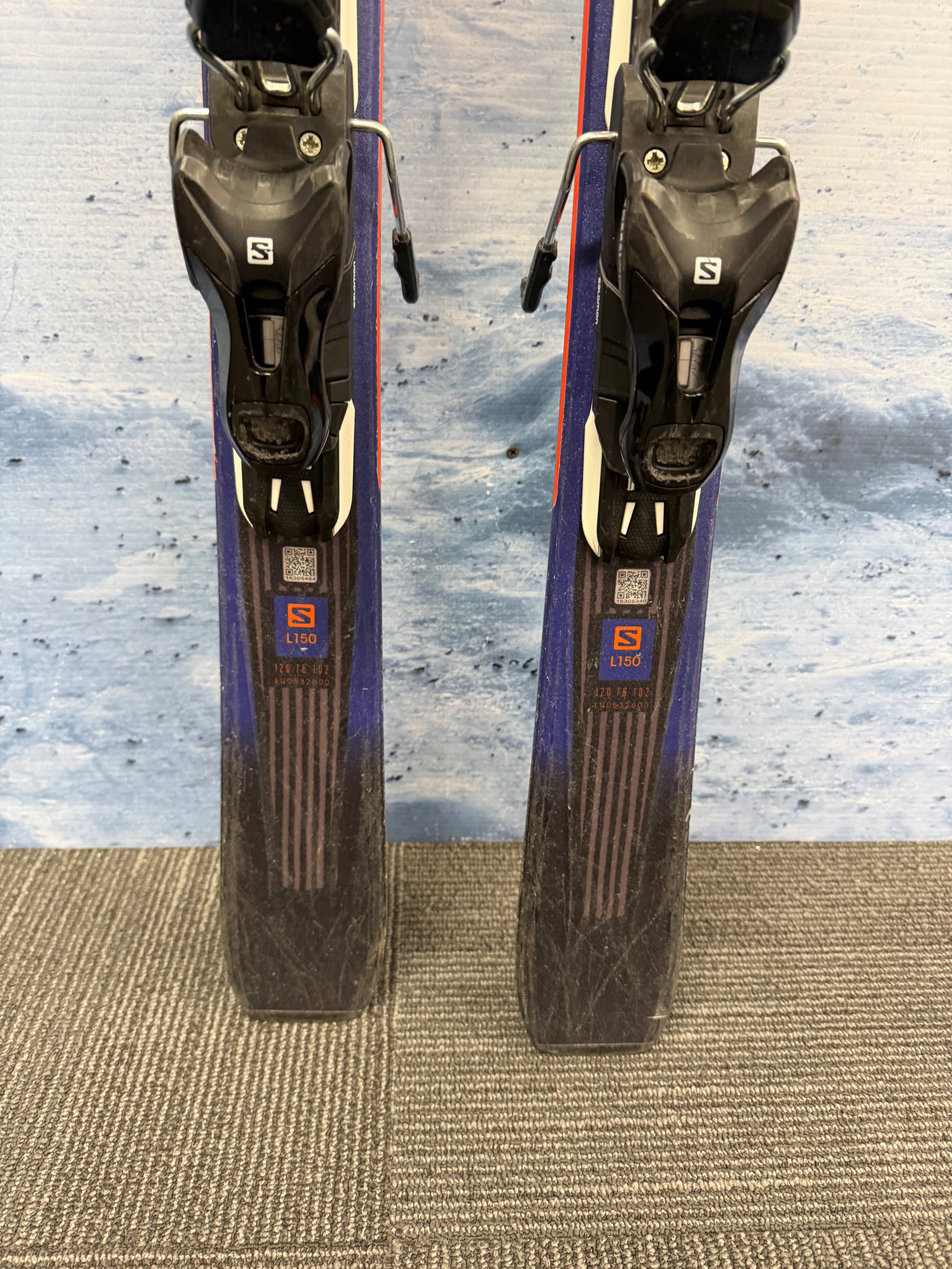 Used Salomon XDR 76 150cm Skis w/ Salomon Lithium 10 Bindings