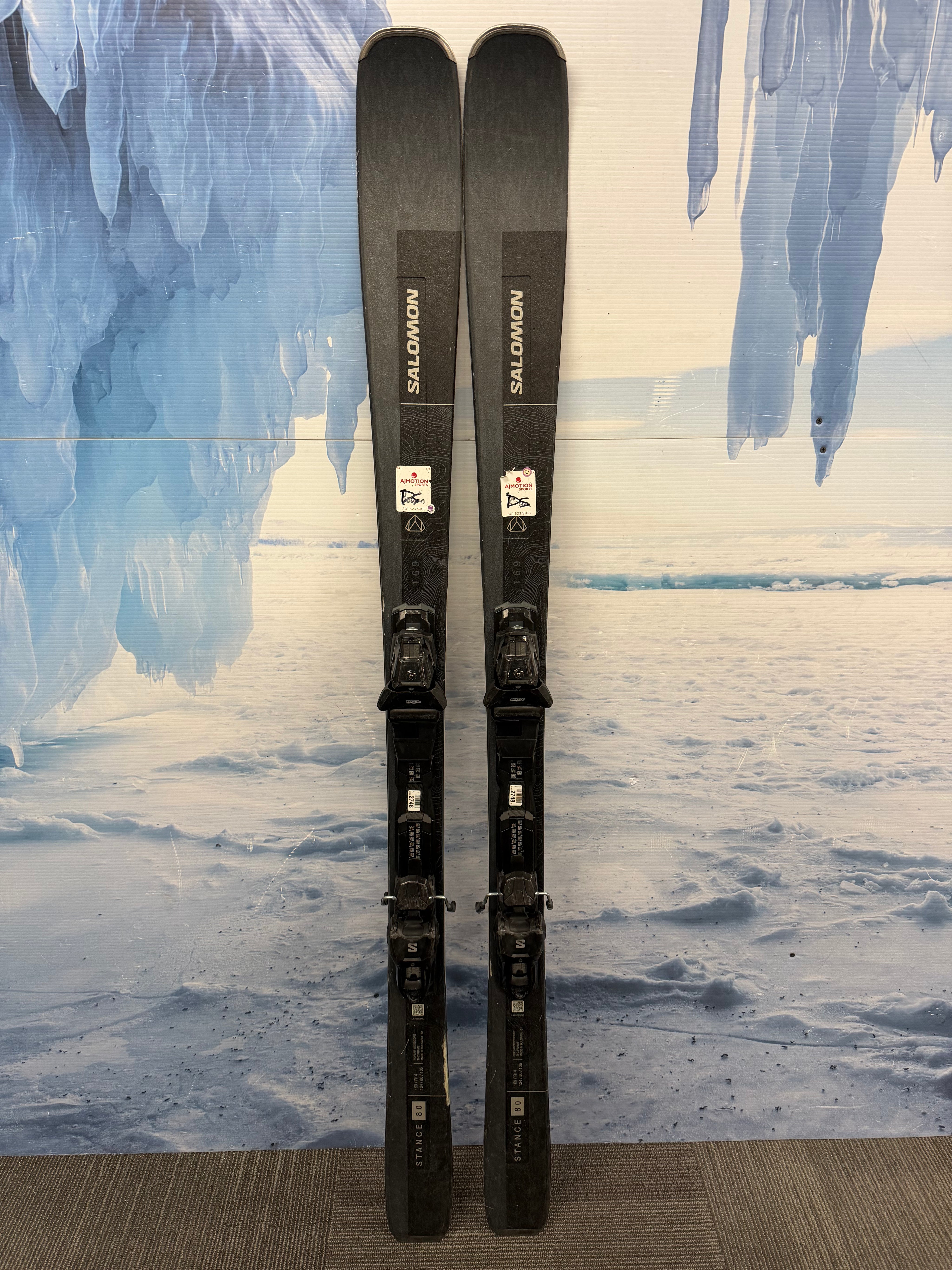 Used Salomon Stance 80 169cm Skis w/ Salomon M10 Bindings