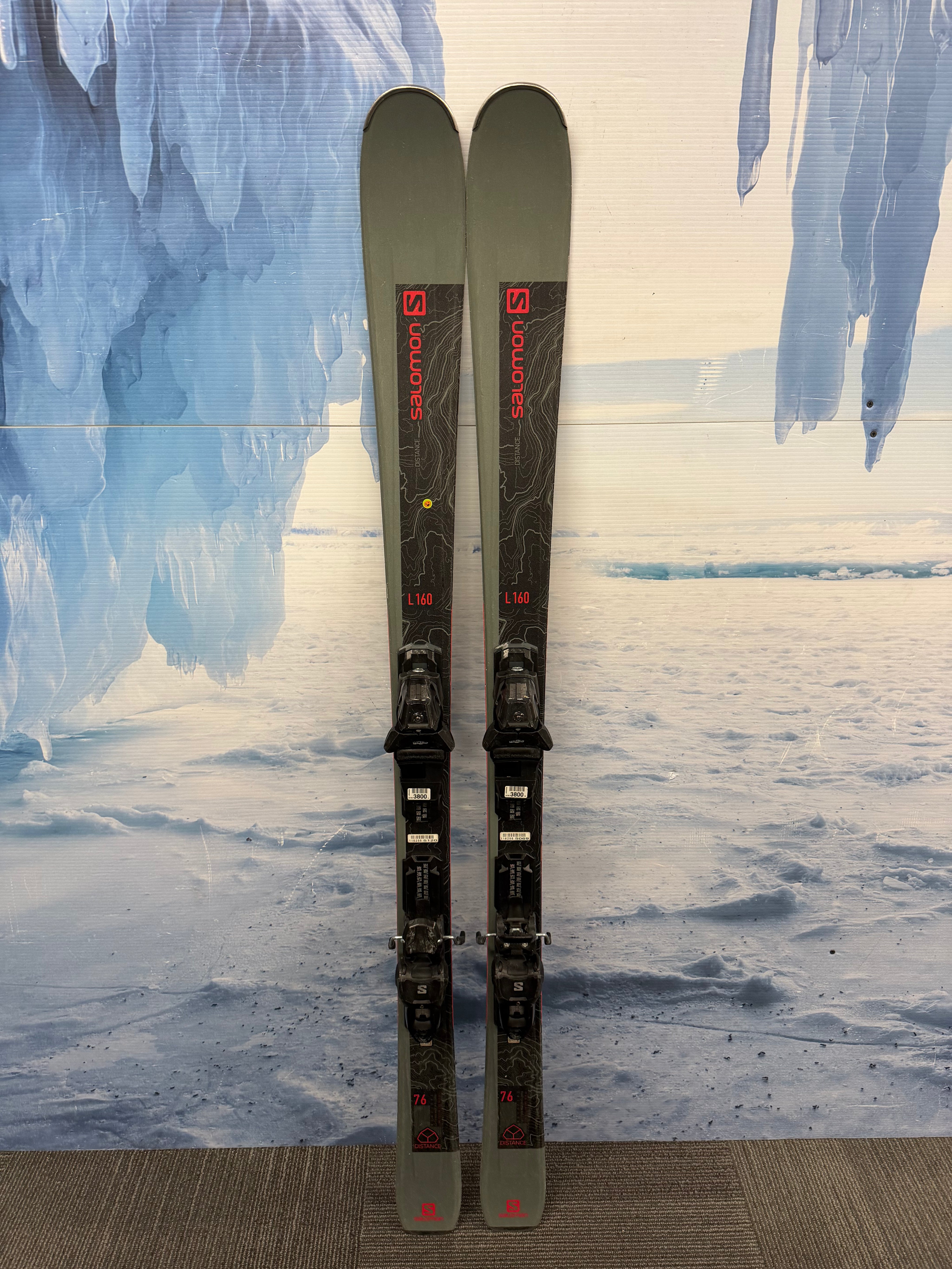 Used Salomon Distance 76 160cm Skis w/ Salomon M10 Bindings