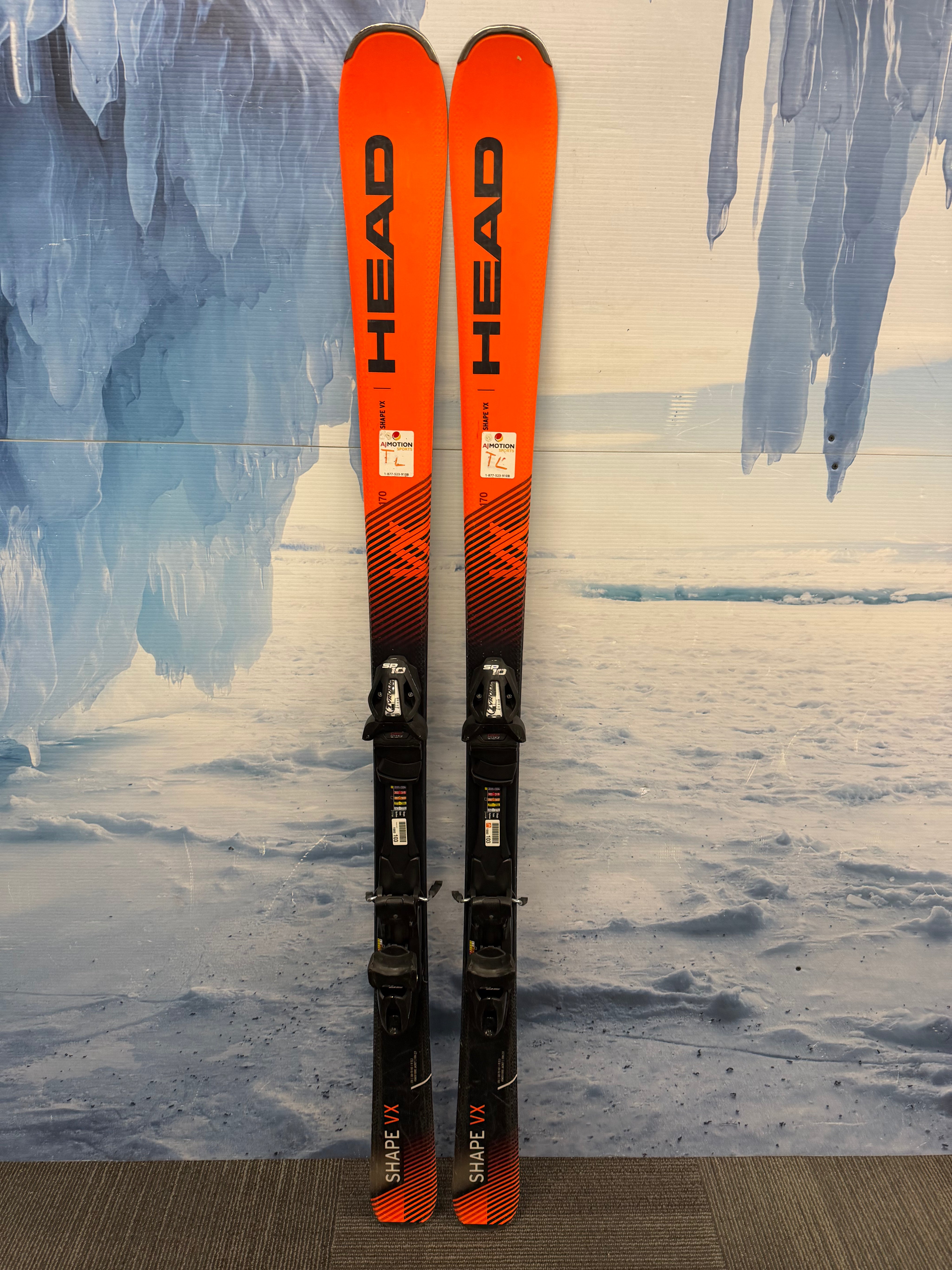 Used Head Shape VX 170cm Skis w/ Tyrolia SP10 Bindings