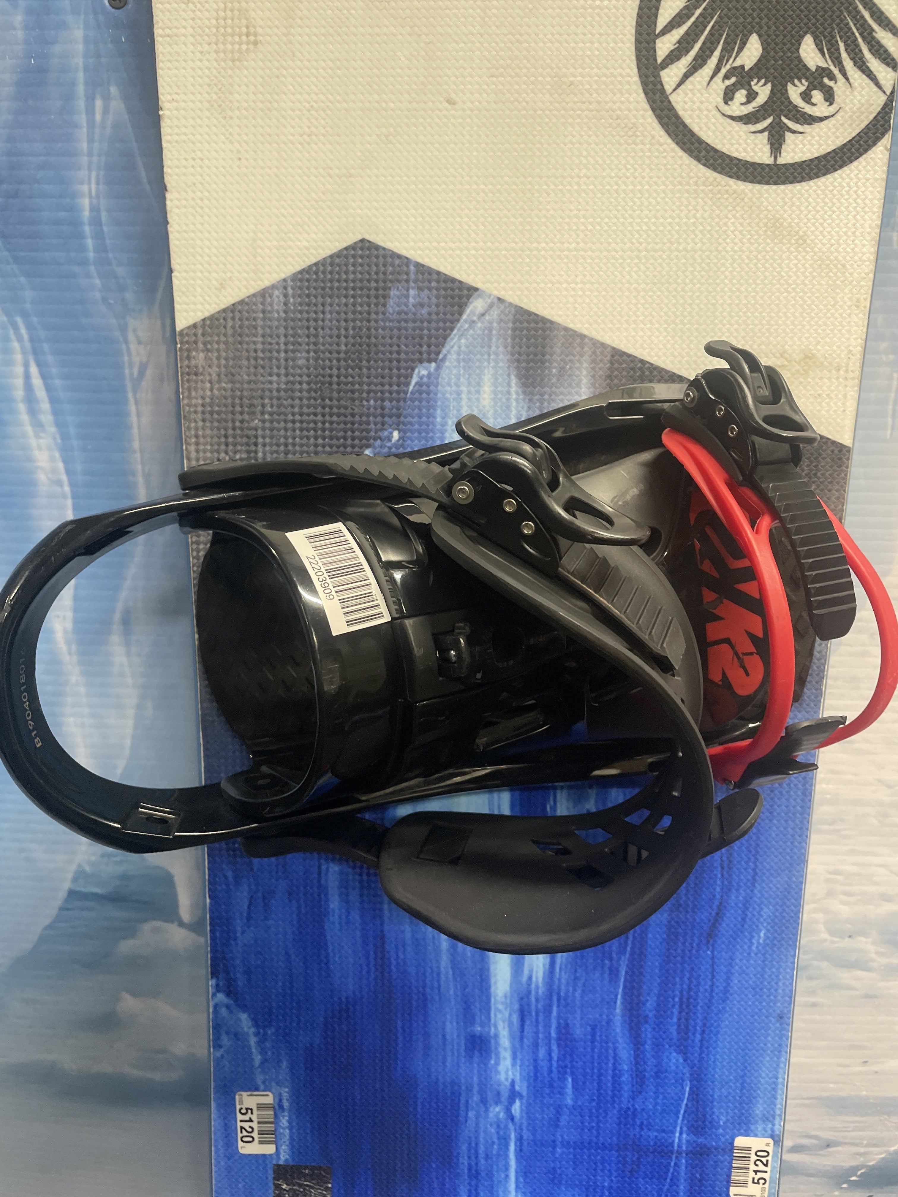Heavily Used Never Summer Harpoon 156 CM Snowboard W/ K2 Large Demo Binding