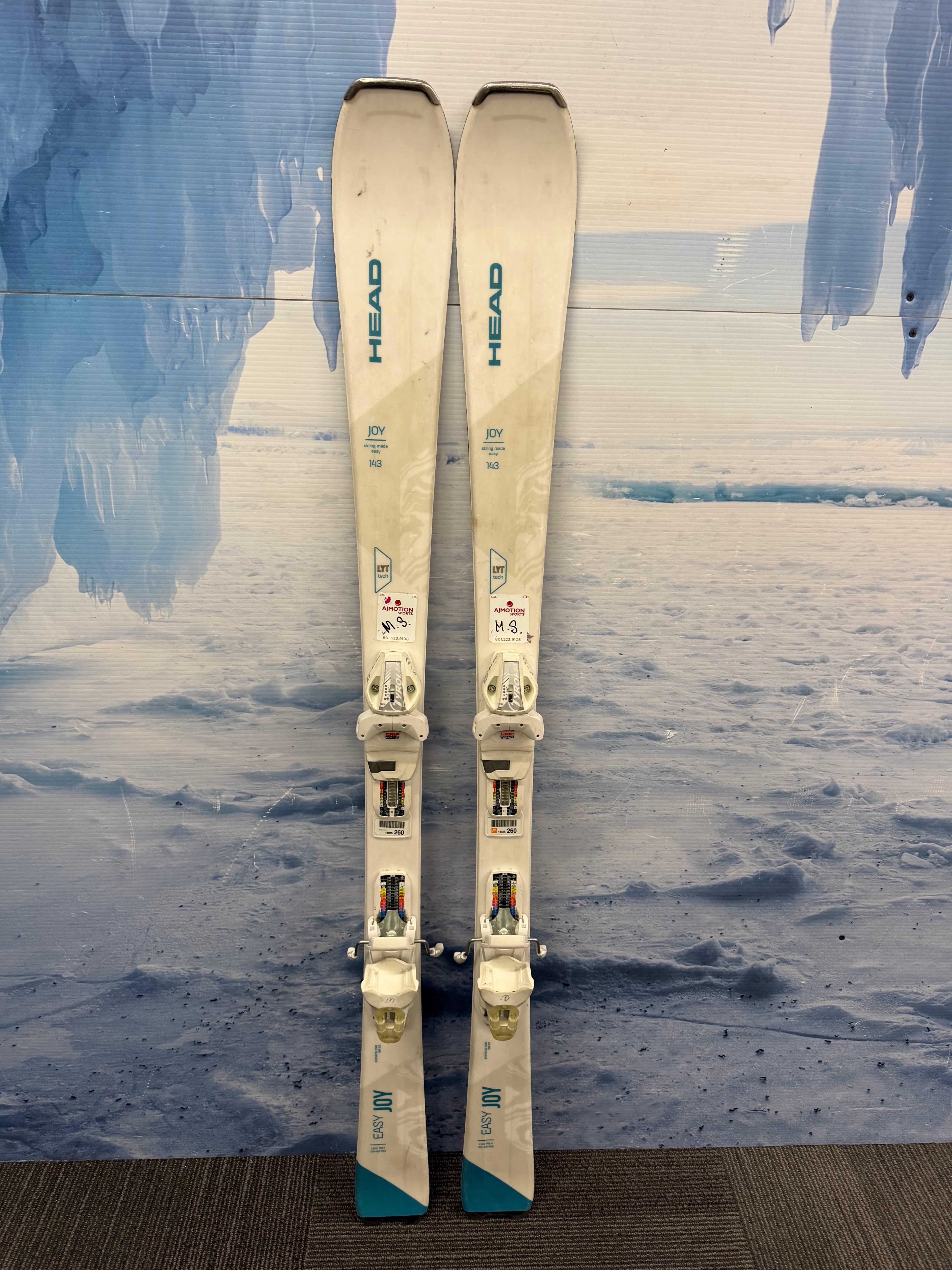Used Head Easy Joy 143cm Skis w/ SLR 9 Bindings