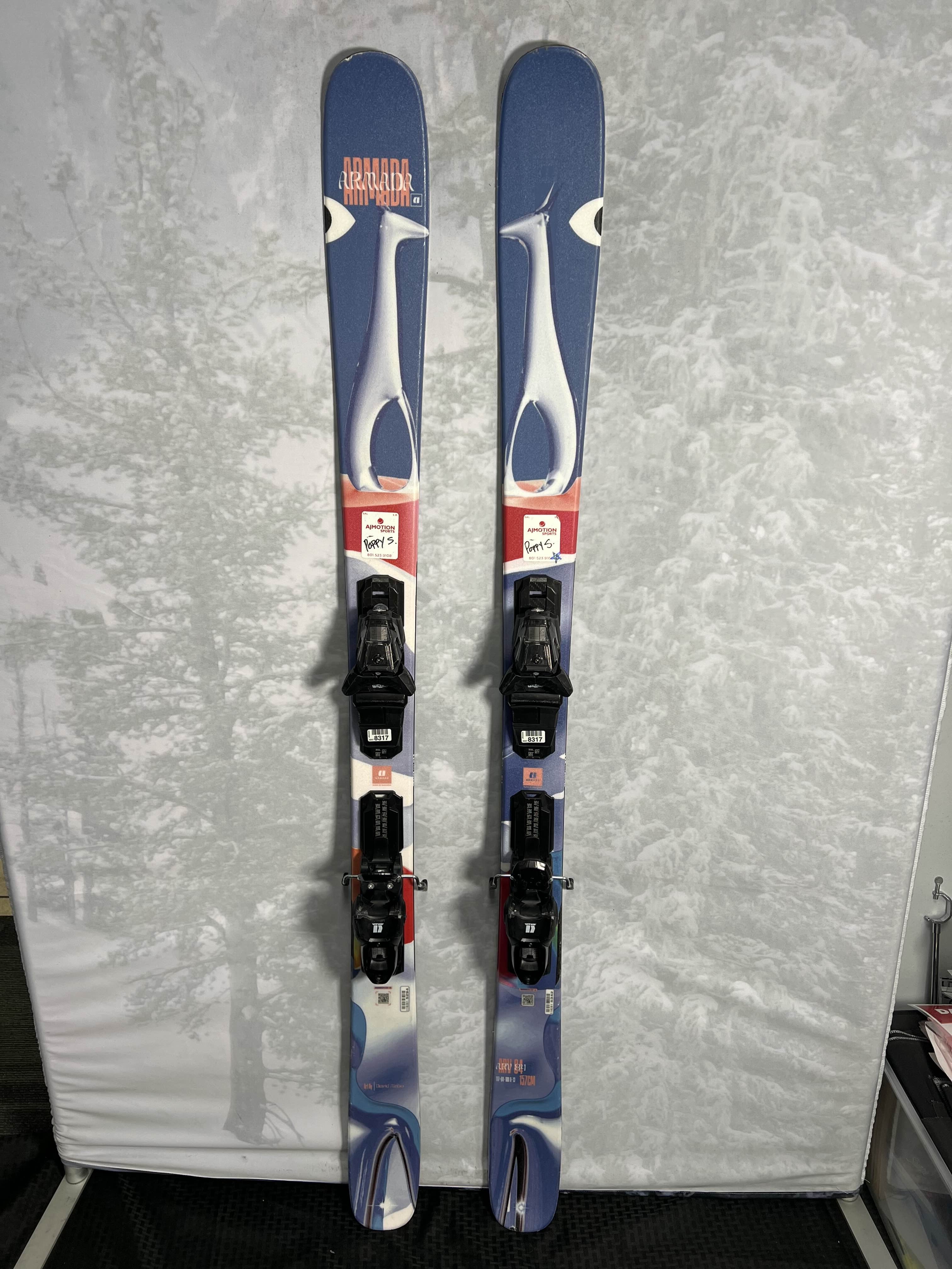 Used Armada ARV 84 157cm 2024 Kids Skis w/ Armada EM 10 GW Demo Bindings