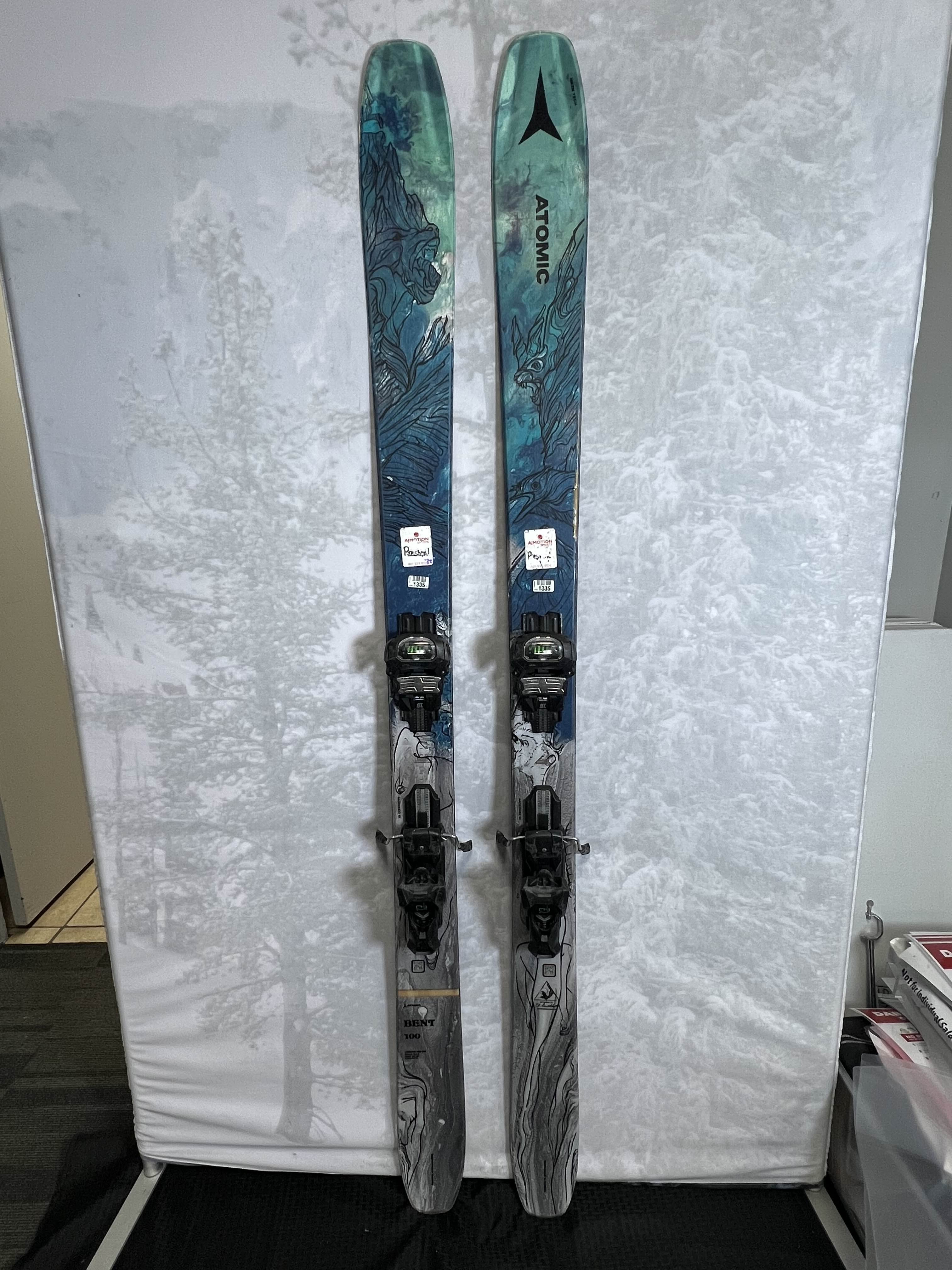 Used 2023 Atomic Bent Chetler 100 172cm Skis with Adjustable Tyrolia Attack 14 Bindings