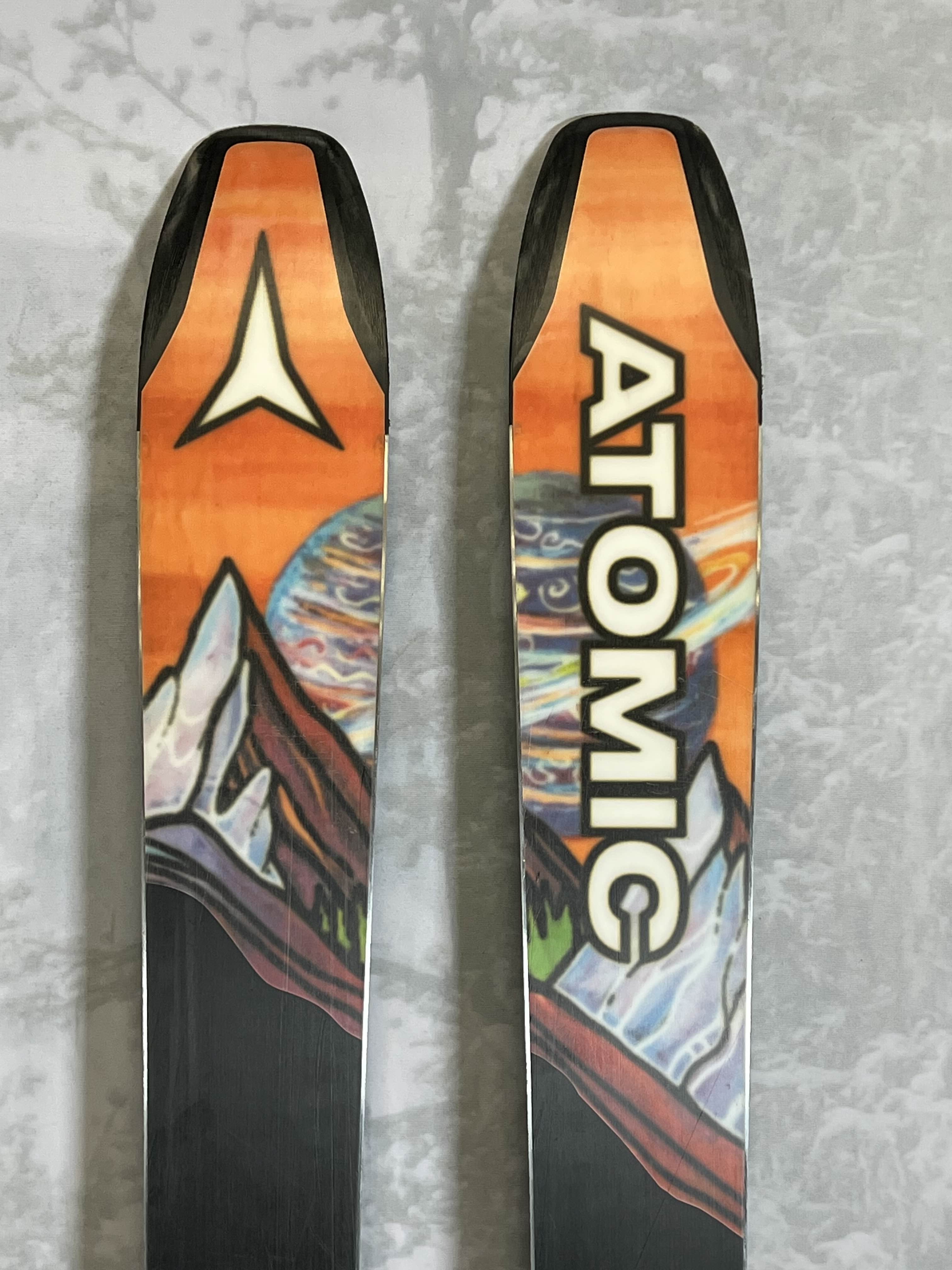 Used 2023 Atomic Bent Chetler 100 180cm Skis with Adjustable Elan Attack 13 Bindings