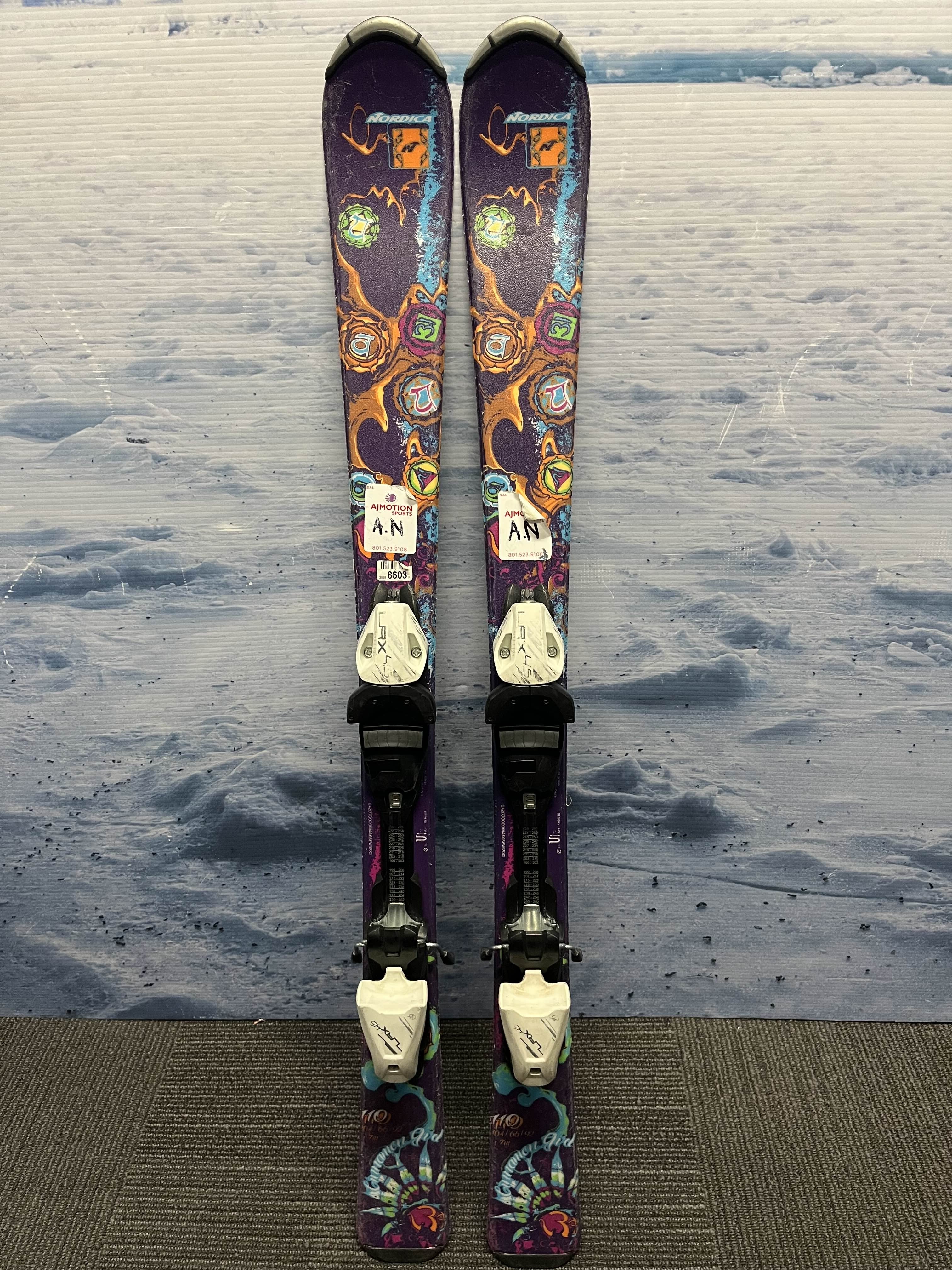 Used Nordica Cinnamon Girl Youth Ski w/ Tyrolia Lrx 4.5 Demo Bindings - 110CM