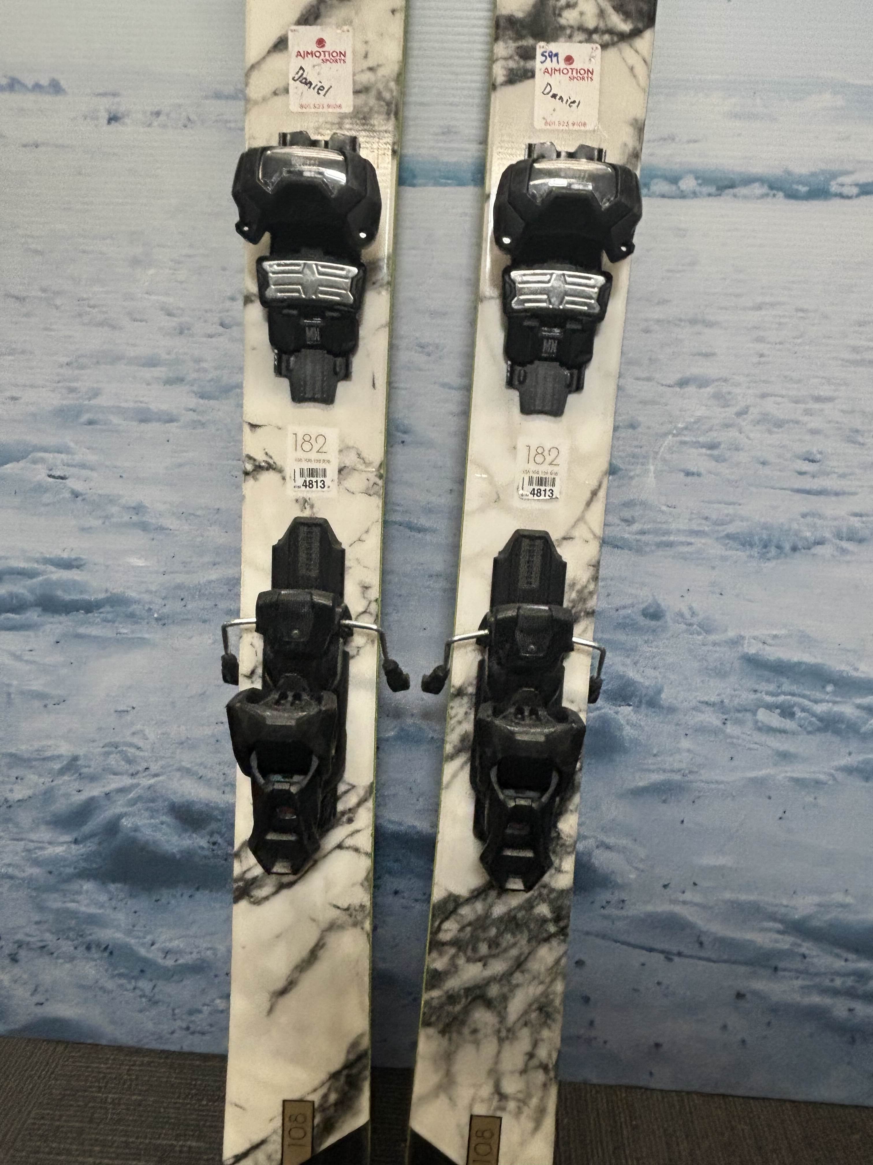 Used Dynastar M Free 108 Ski 182cm w/ Tyrolia Attack 14 Rental Binding