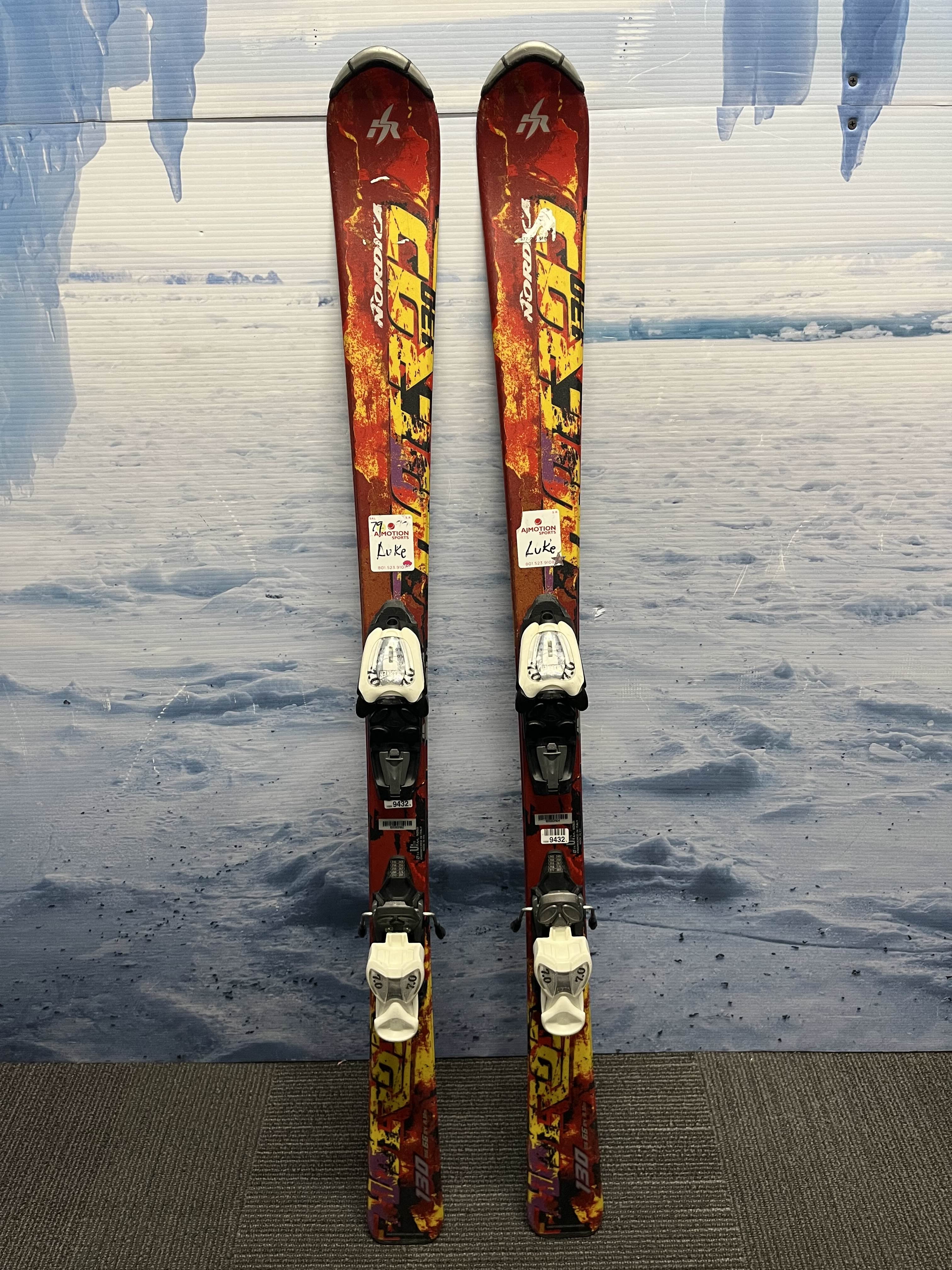 Used Nordica Hot Rod Youth Ski w/ Marker Iq 7.0 Demo Bindings - 130CM