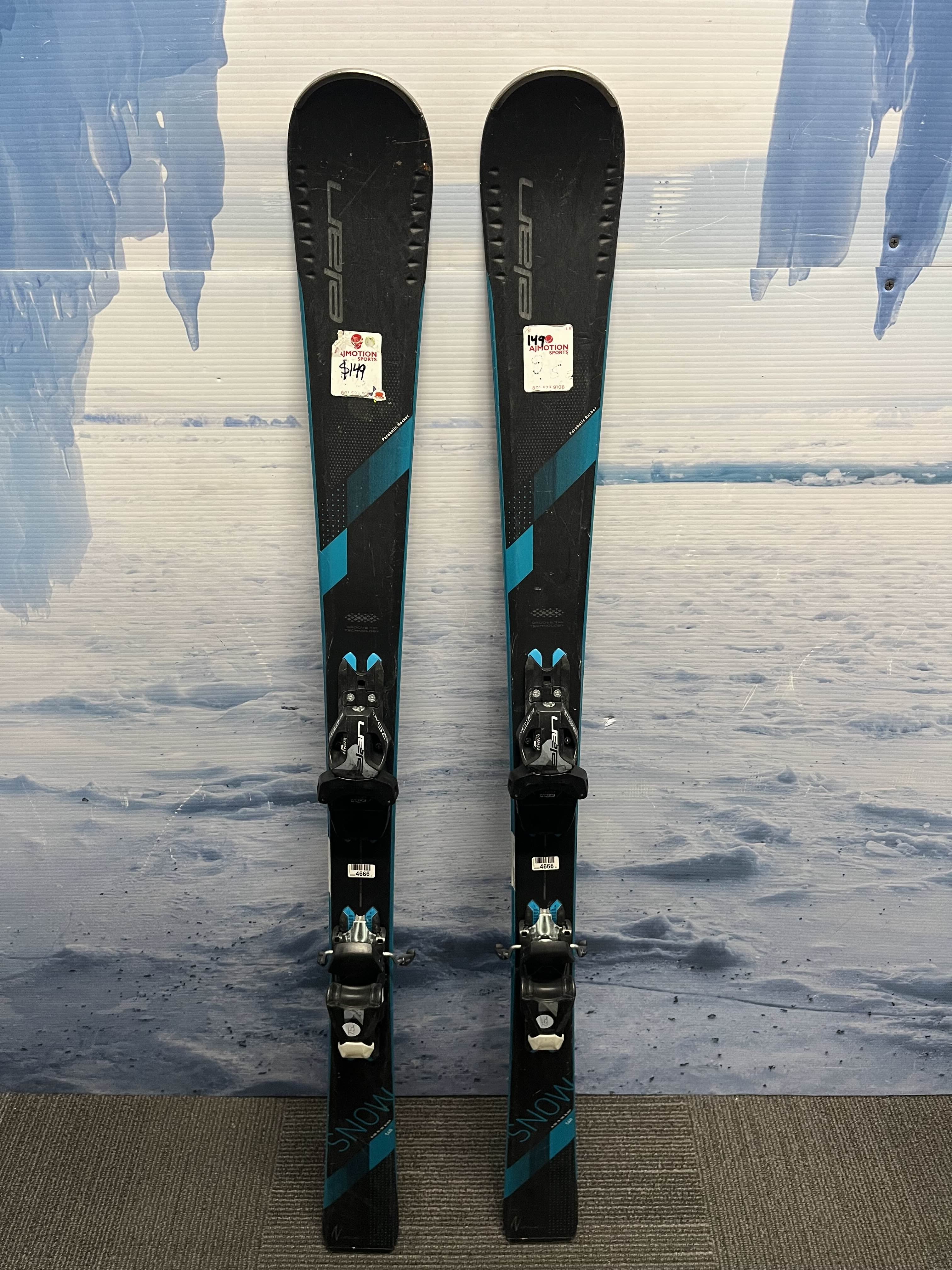 Used Elan Snow White Ls Youth Ski w/ Elan 7.5 Demo Bindings - 140CM