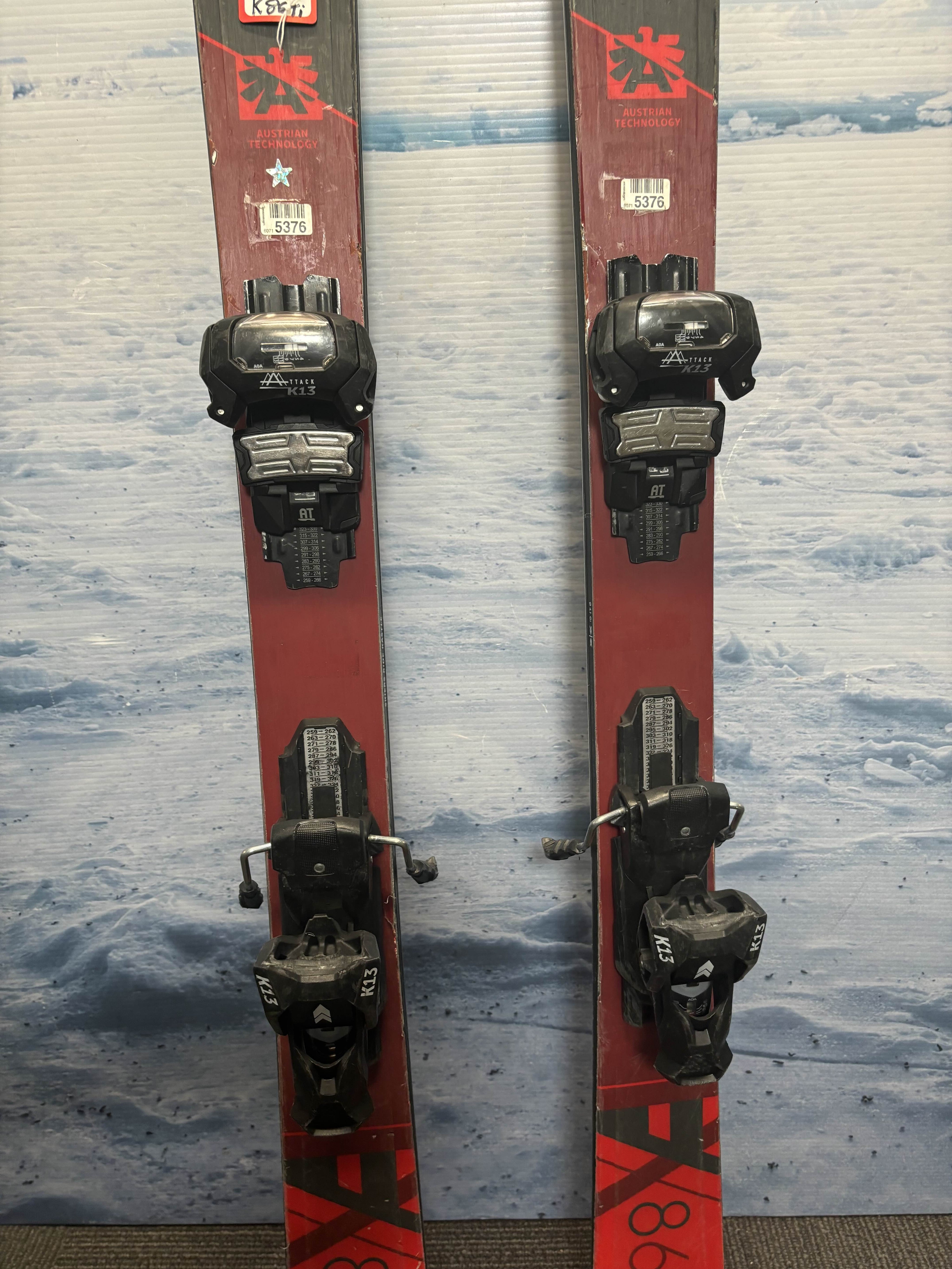 Used Kastle 86 Ti Ski 169cm w/ Tyrolia Attack 13 Rental Binding