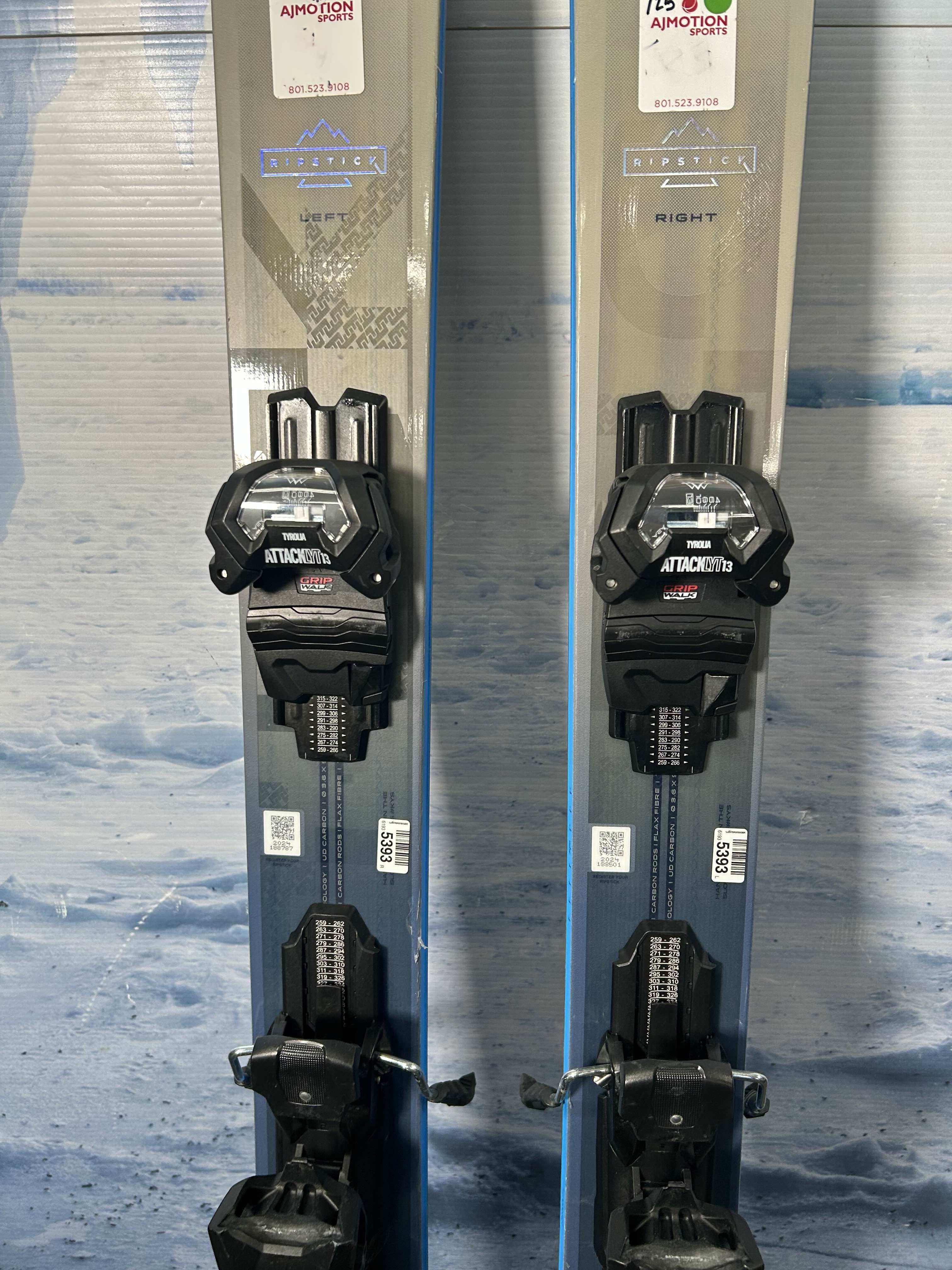 Used Elan Ripstick 102 2025 Skis 182cm w/ Tyrolia LYT 13 Attack GW Demo Bindings