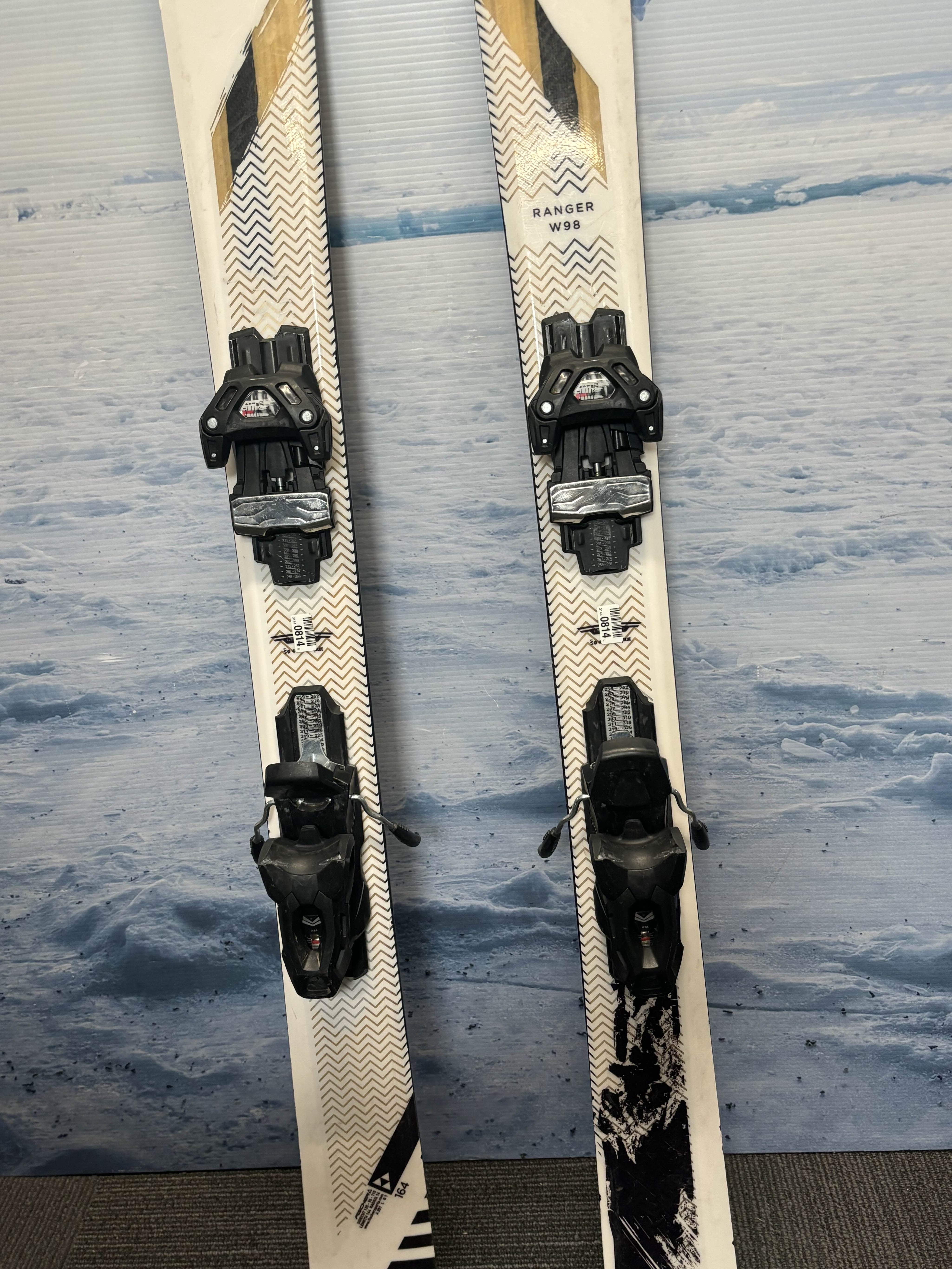 Used Fischer Ranger W98 Ski 164cm w/ Fischer Attack 11 Rental Binding