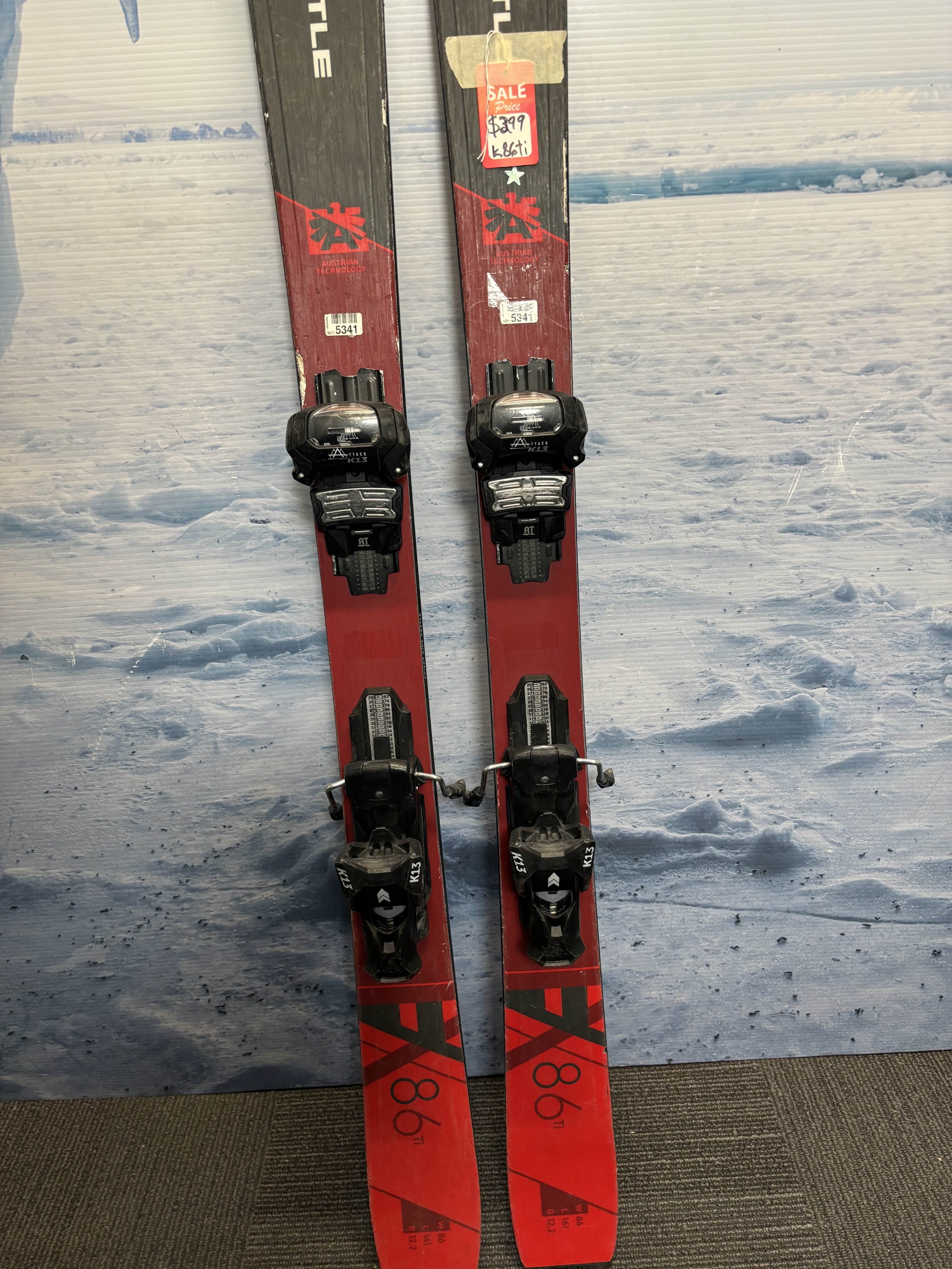 Used Kastle 86 Ti Ski 161cm w/ Tyrolia Attack 13 Rental Binding