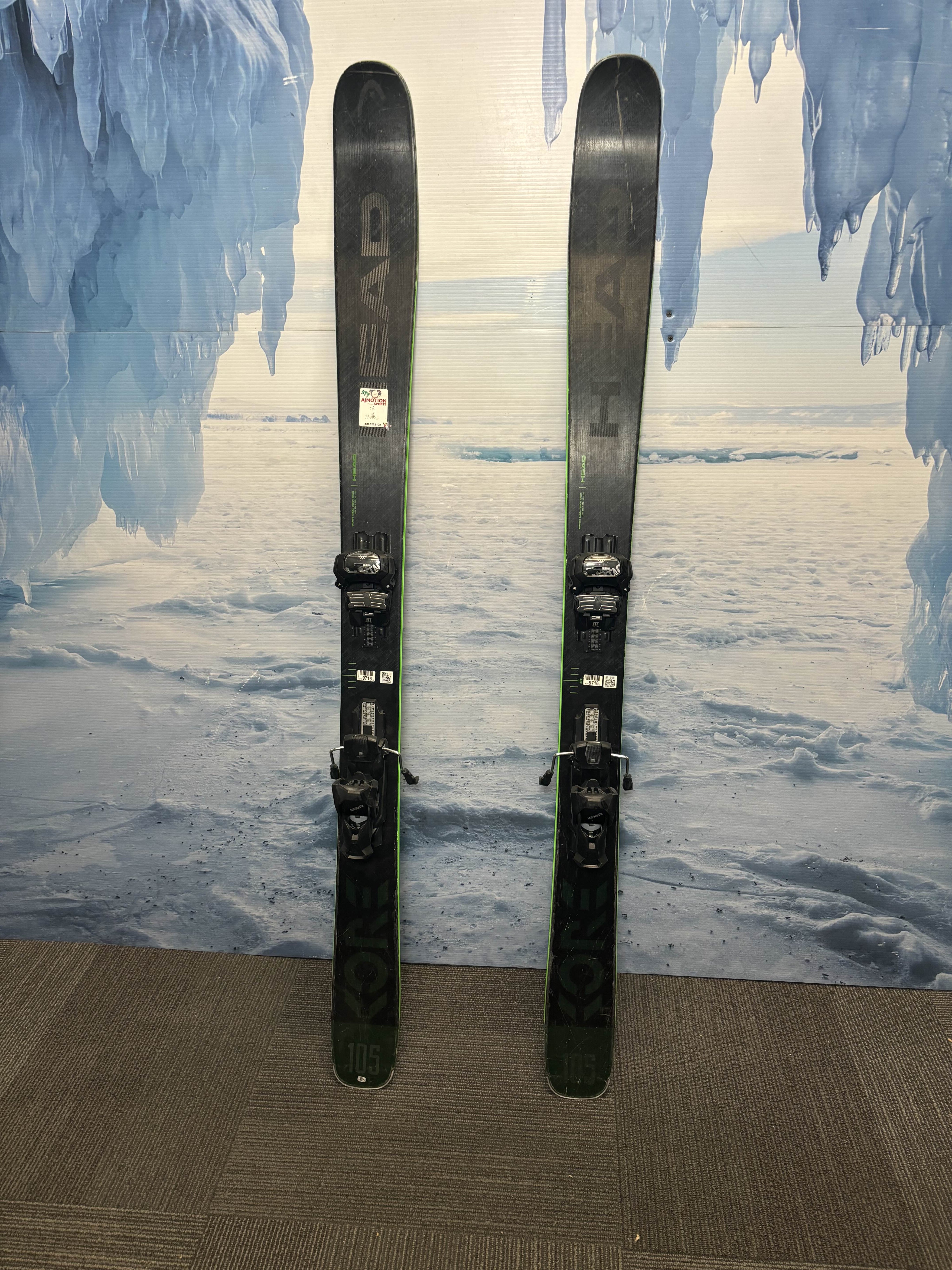 Used Head Kore 105 Ski 162cm w/ Tyrolia Attack 13 Rental Binding