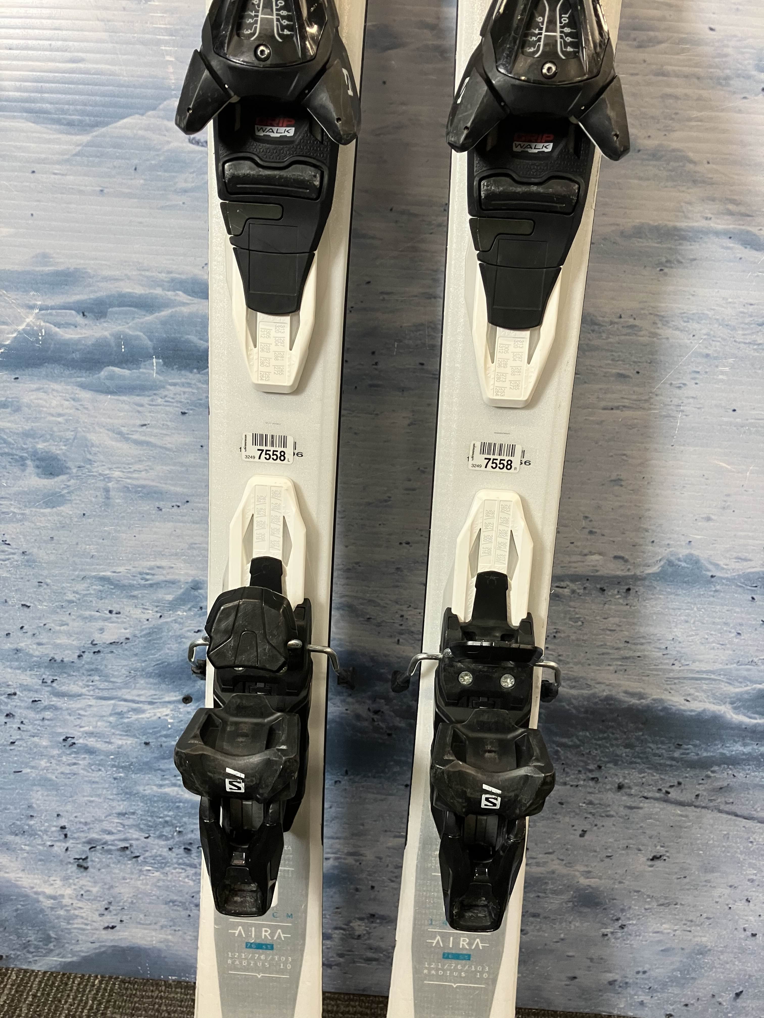 Used Salomon Aira 76 140cm Skis w/Salomon Lithium 10 Bindings
