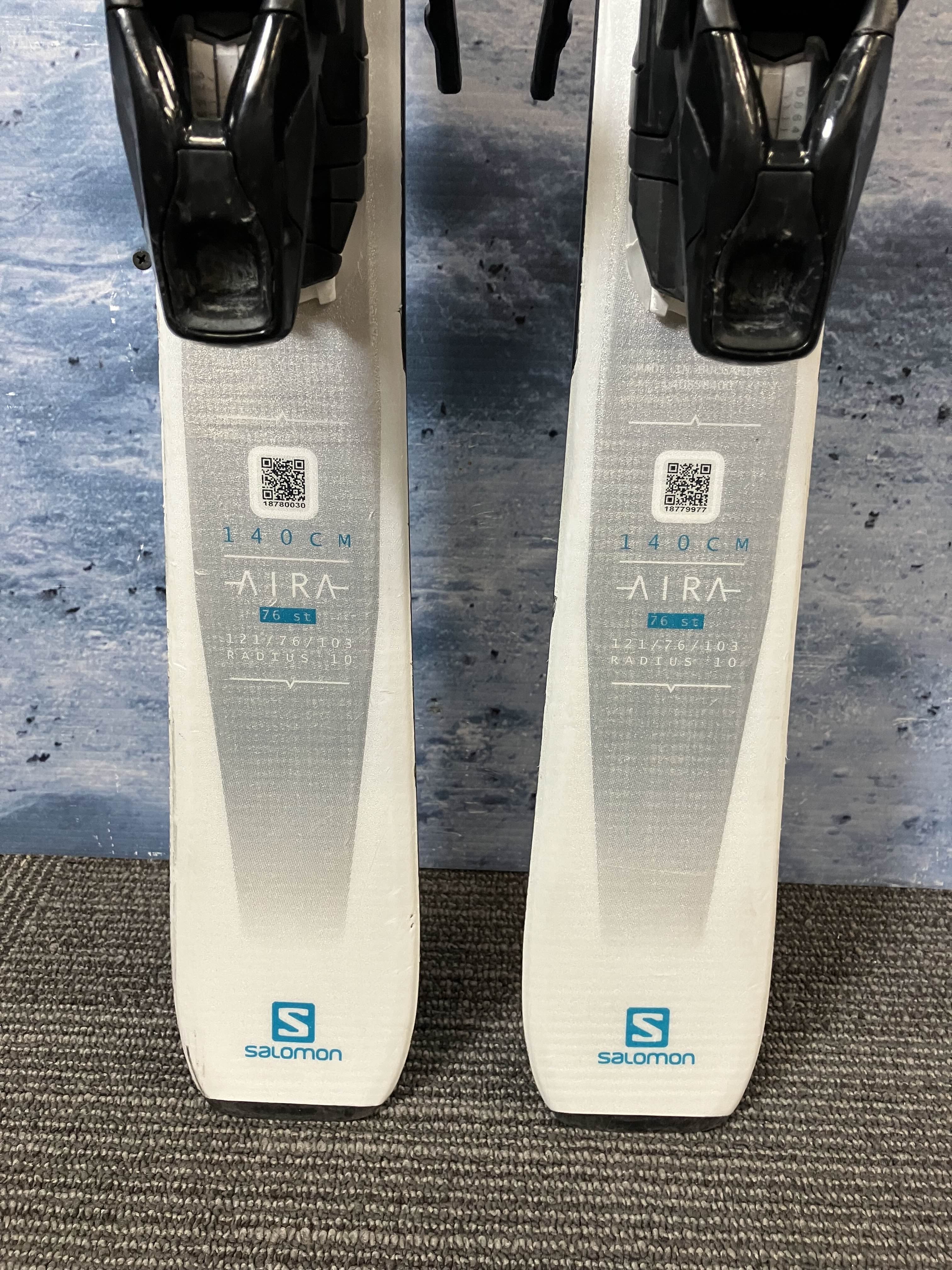 Used Salomon Aira 76 140cm Skis w/Salomon Lithium 10 Bindings