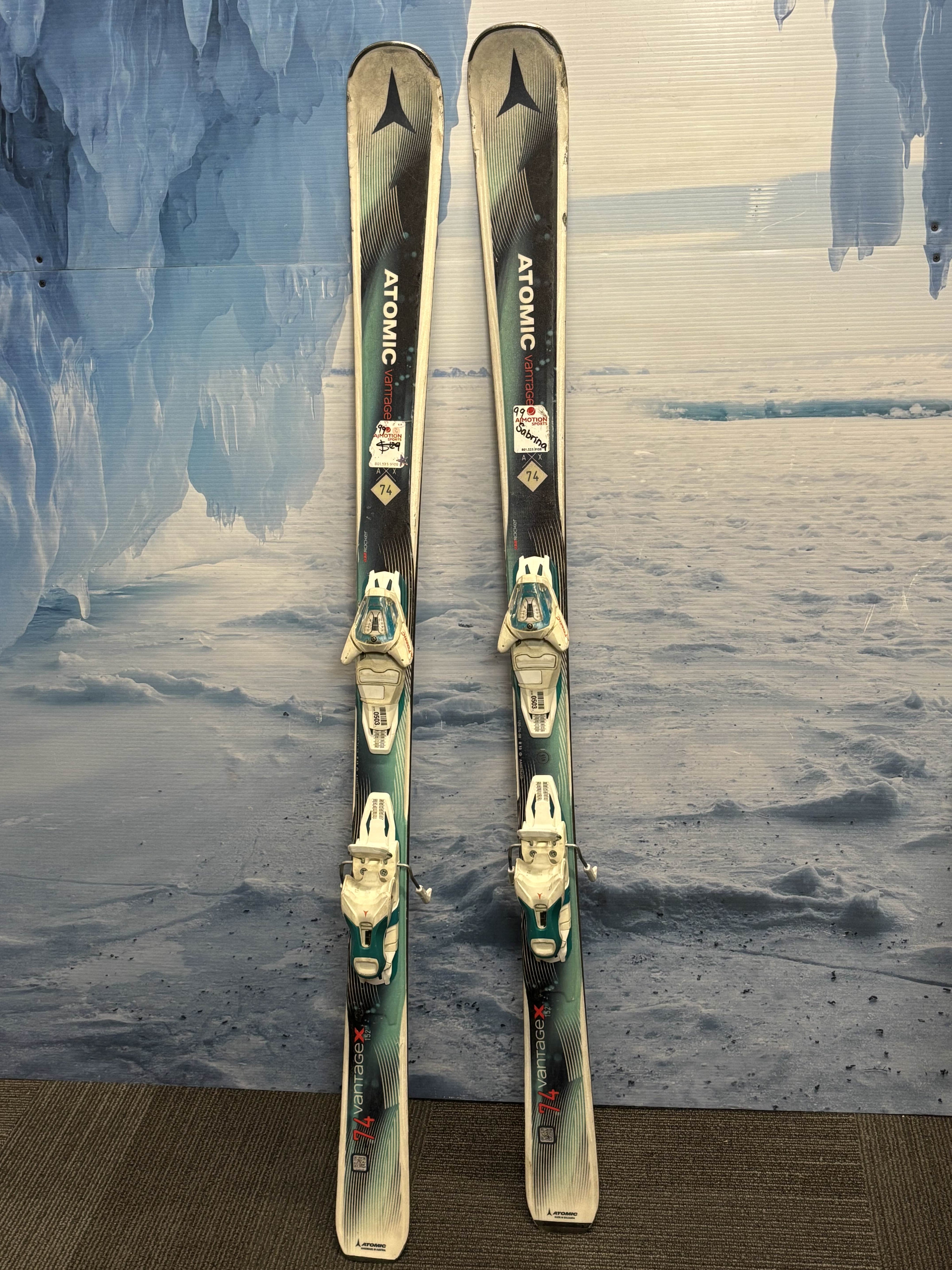 Used Atomic Vantage X 74 Ski 152cm w/ Atomic Lithium 10 Rental Binding