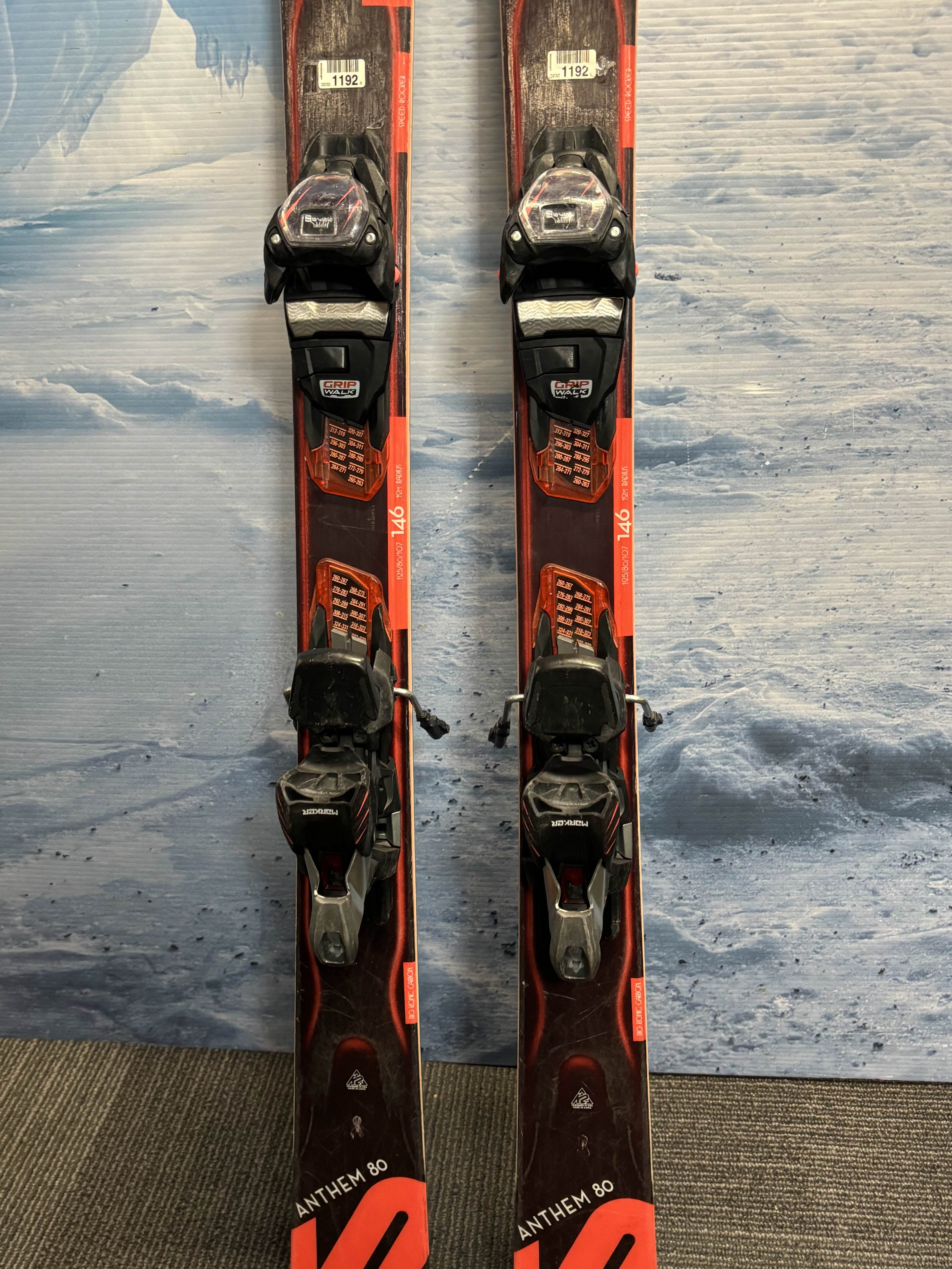 Used K2 Anthem 80 Ski 146cm w/ Look NX 12 Grip Walk Rental Binding