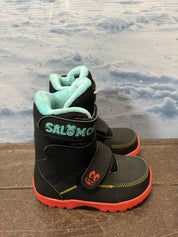 Used Salomon Whipstar Jr 19 Velcro Snowboard Boots