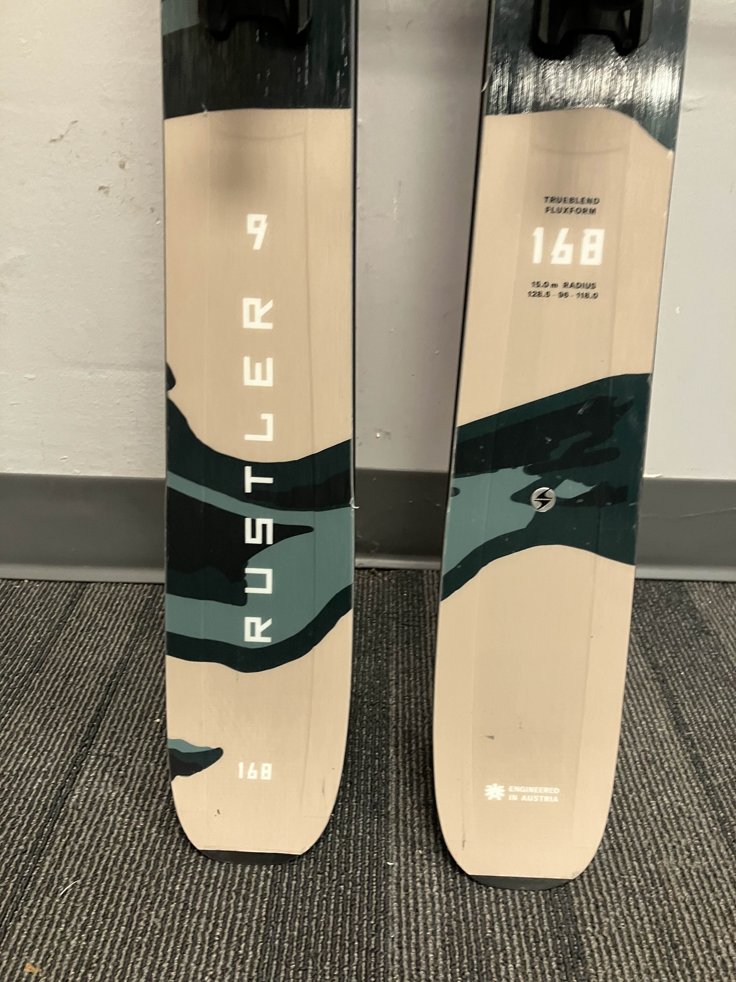 Used Blizzard Rustler 9 168cm Skis w/ Marker TCX 11 GW Bindings