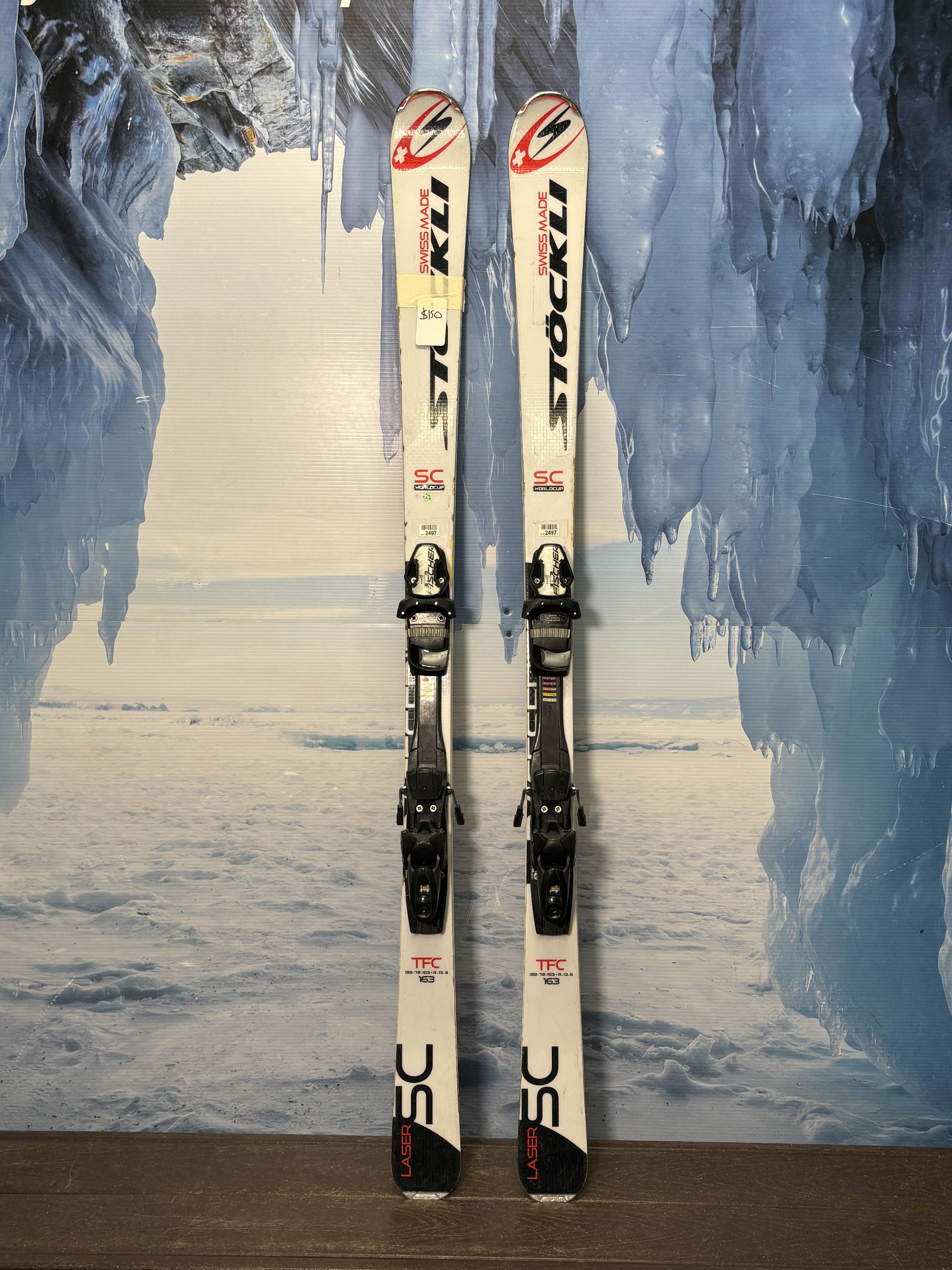 Used Stockli Laser SC 72 Ski 163cm w/ Fischer XTR 12 Rental Binding