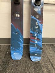 Used Blizzard Rustler 10 186cm Skis w/ Atomic Strive 13 GW Demo Bindings