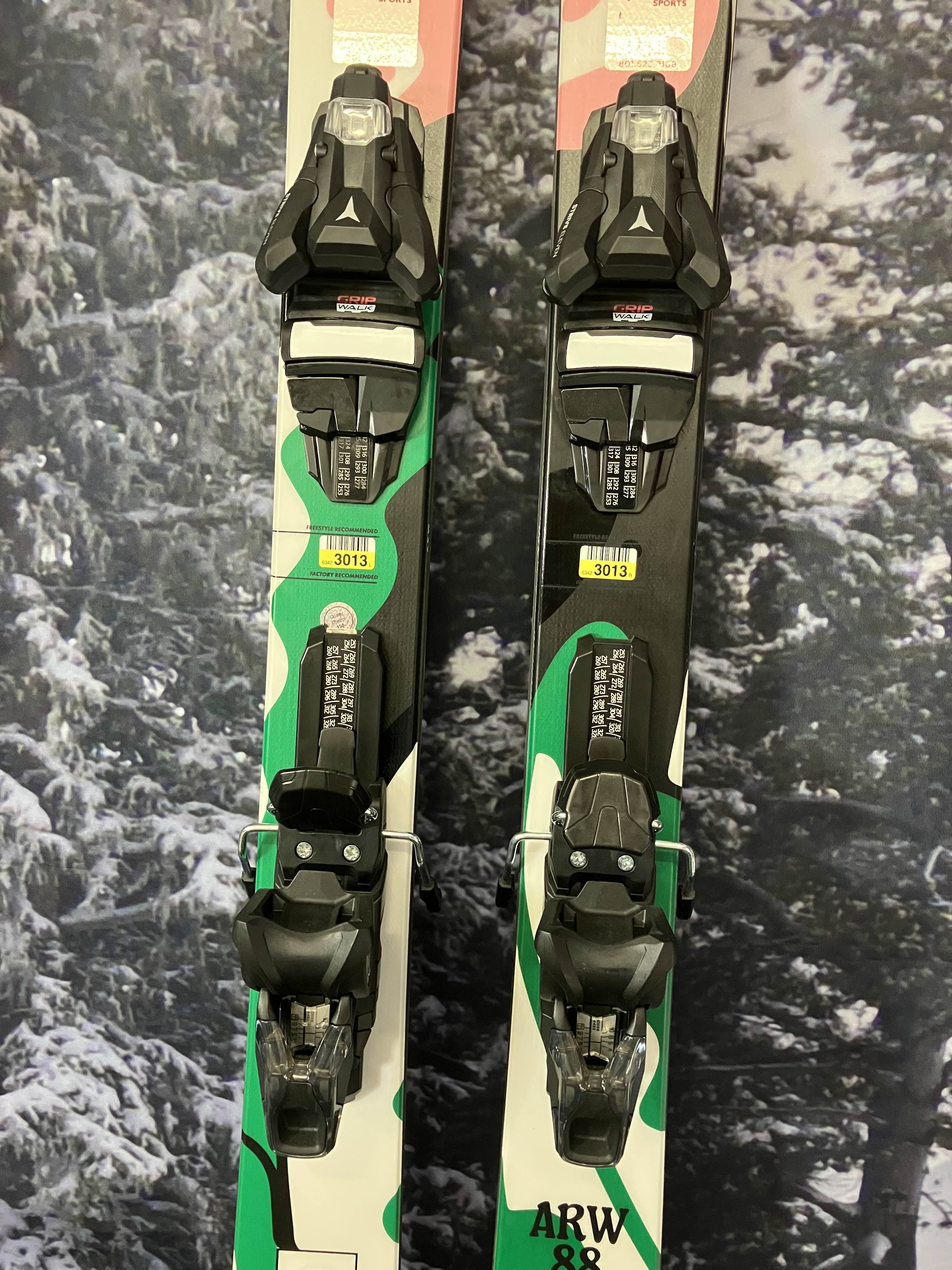 Lightly Used Armada ARW 88 166cm Skis w/ ATOMIC NR Strive 11 GW Demo Binding