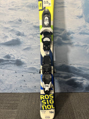 Heavily Used Rossignol Jr Terrian Ski 104cm w/ Look Kidx 4.5 Rental Binding