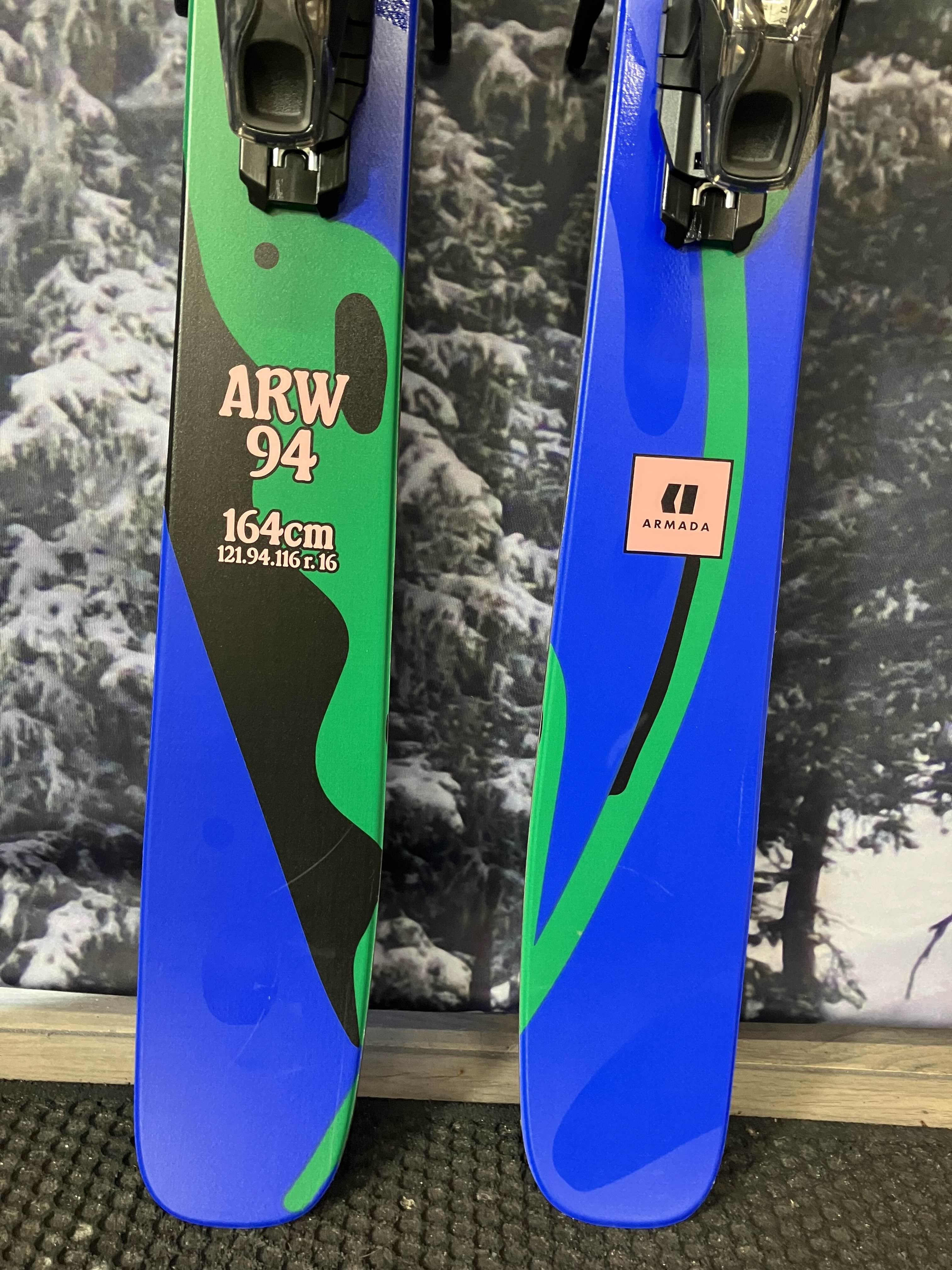 Lightly Used Armada ARW 94 164cm Skis w/ ATOMIC NR Strive 11 GW Demo Binding