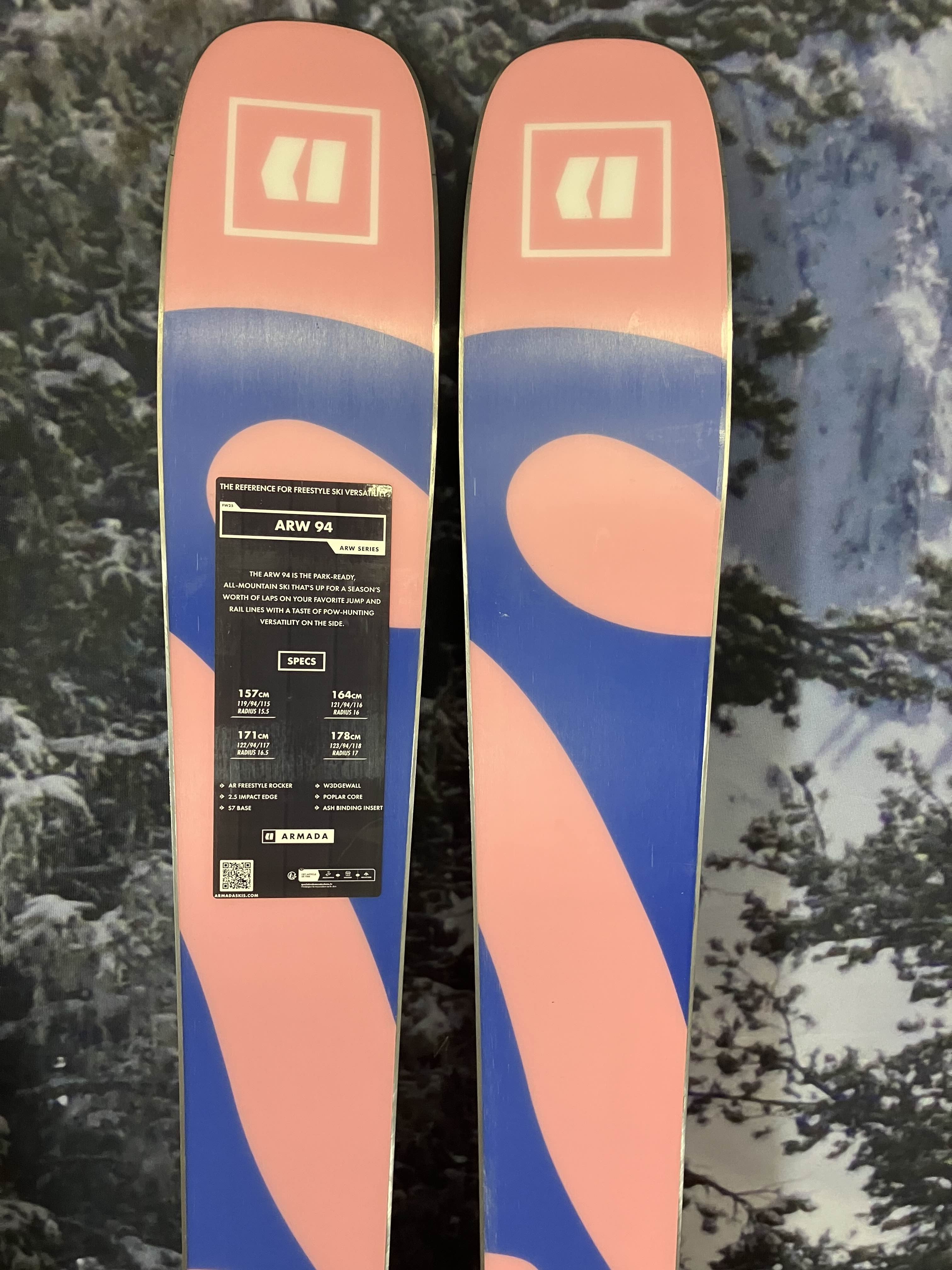 Lightly Used Armada ARW 94 164cm Skis w/ ATOMIC NR Strive 11 GW Demo Binding