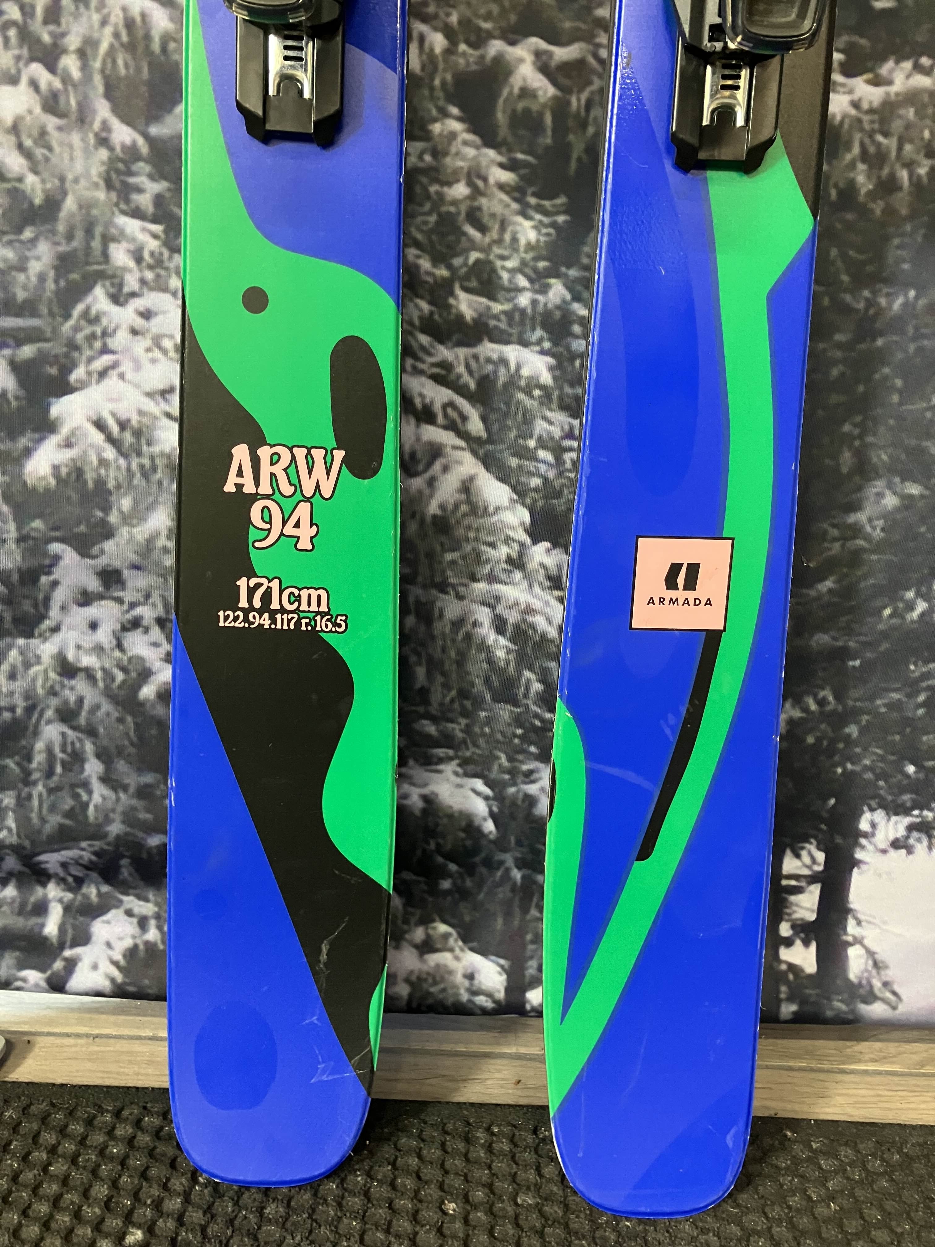Used Armada ARW 94 171cm Skis w/ ATOMIC NR Strive 11 GW Demo Binding