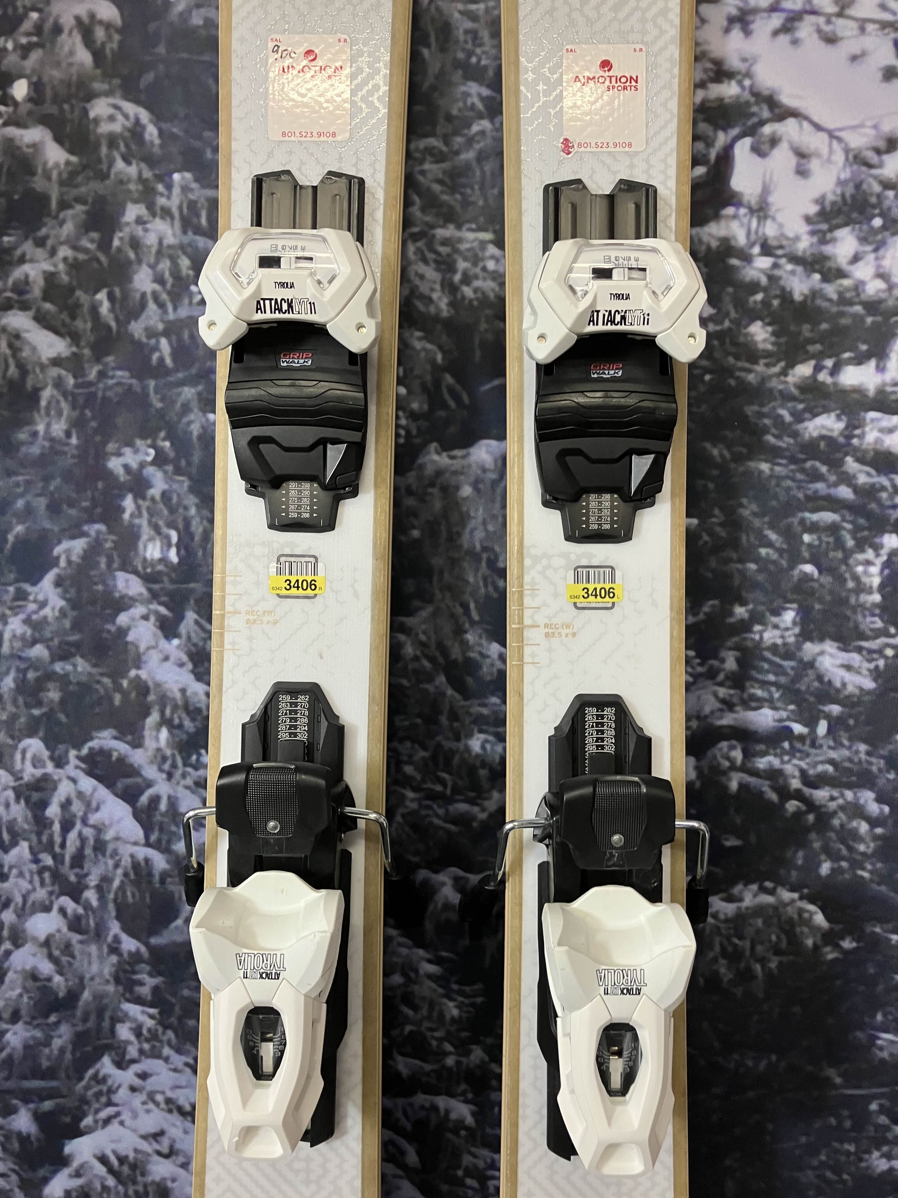 Lightly Used Head Kore 99 Ti 163cm Skis w/ Tyrolia Attack LYT 11 Bindings