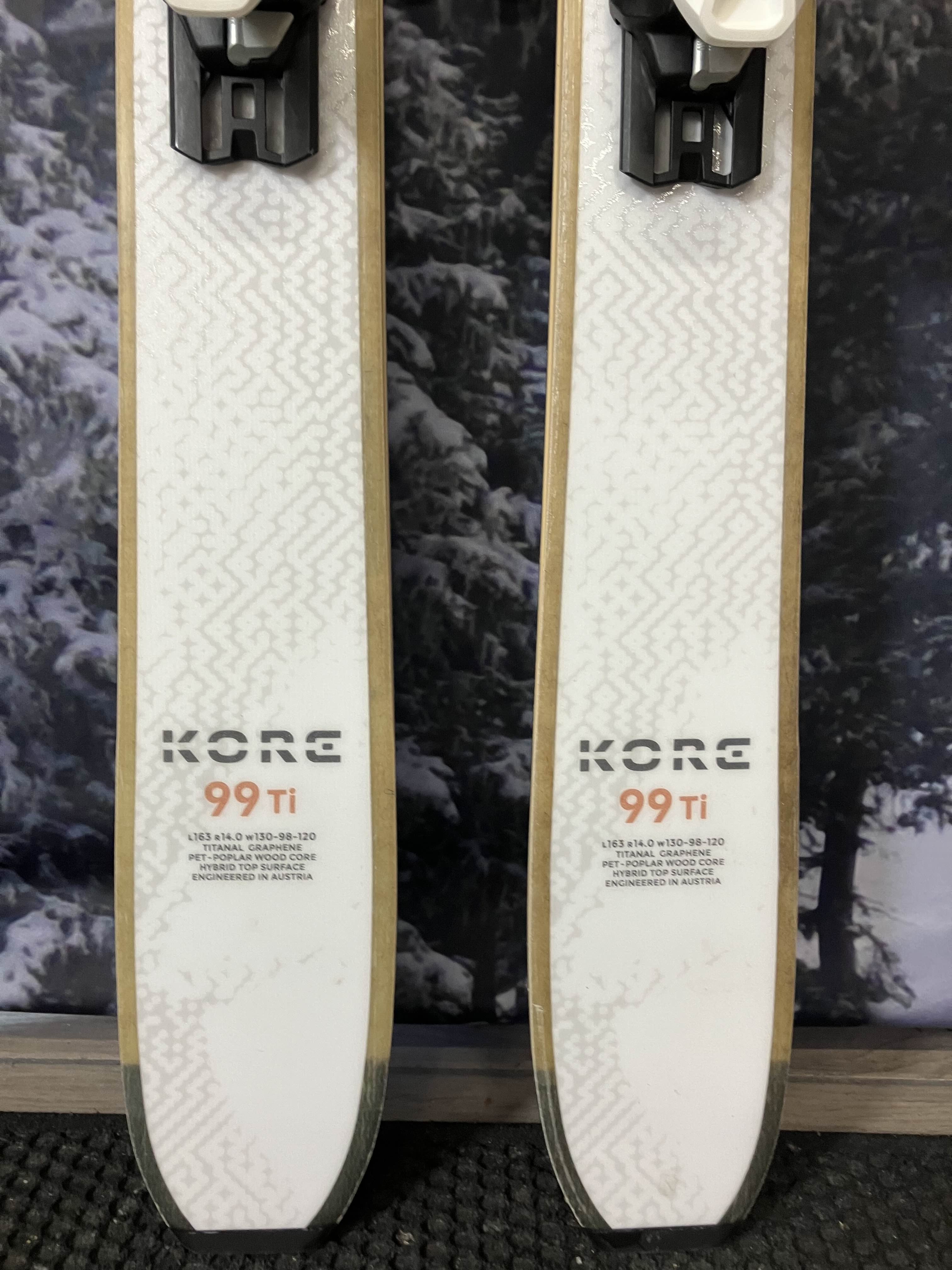 Lightly Used Head Kore 99 Ti 163cm Skis w/ Tyrolia Attack LYT 11 Bindings
