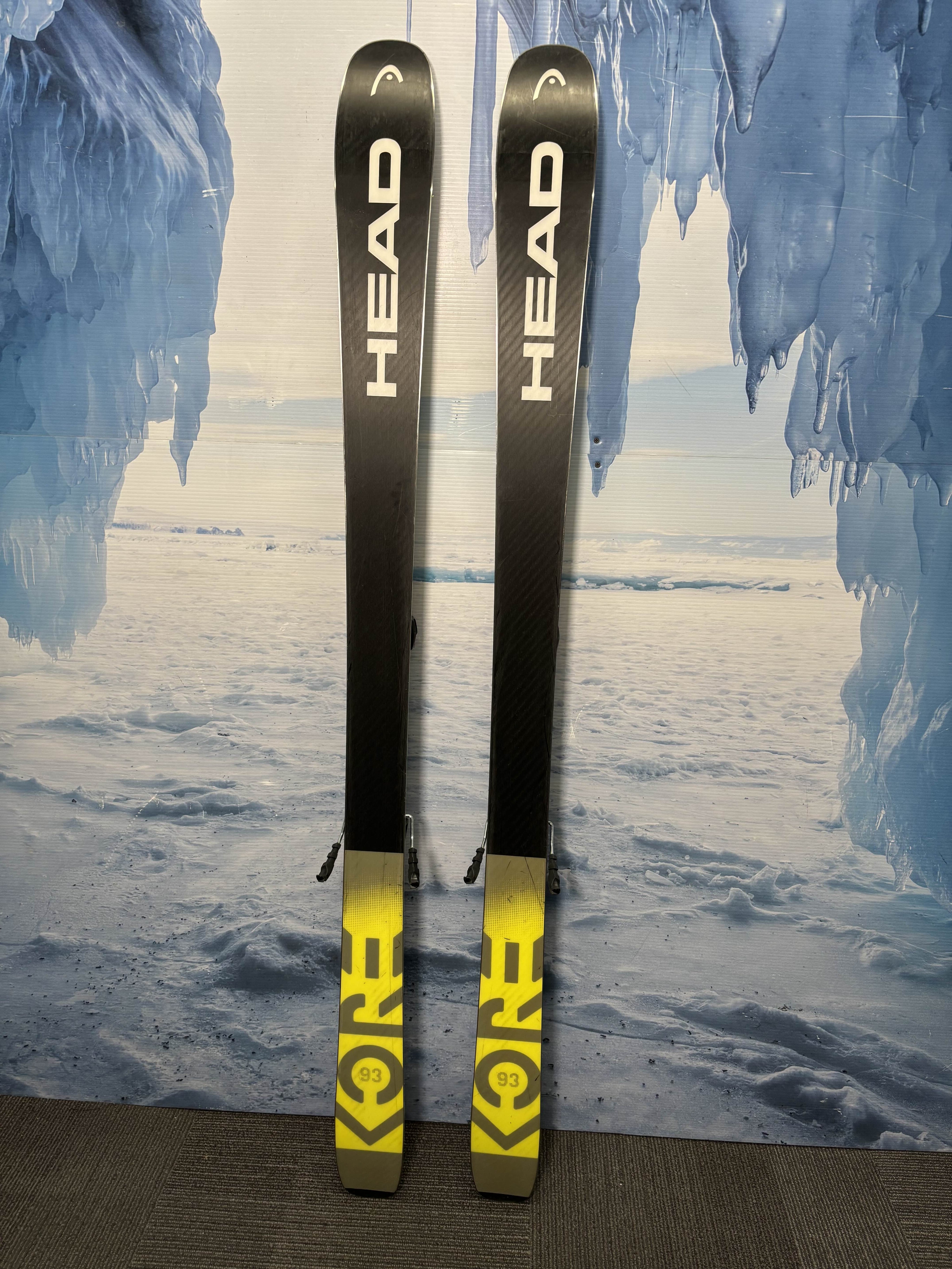 Used Head Kore 93 Ski 177cm w/ Tyrolia Attack 14 Rental Bindings